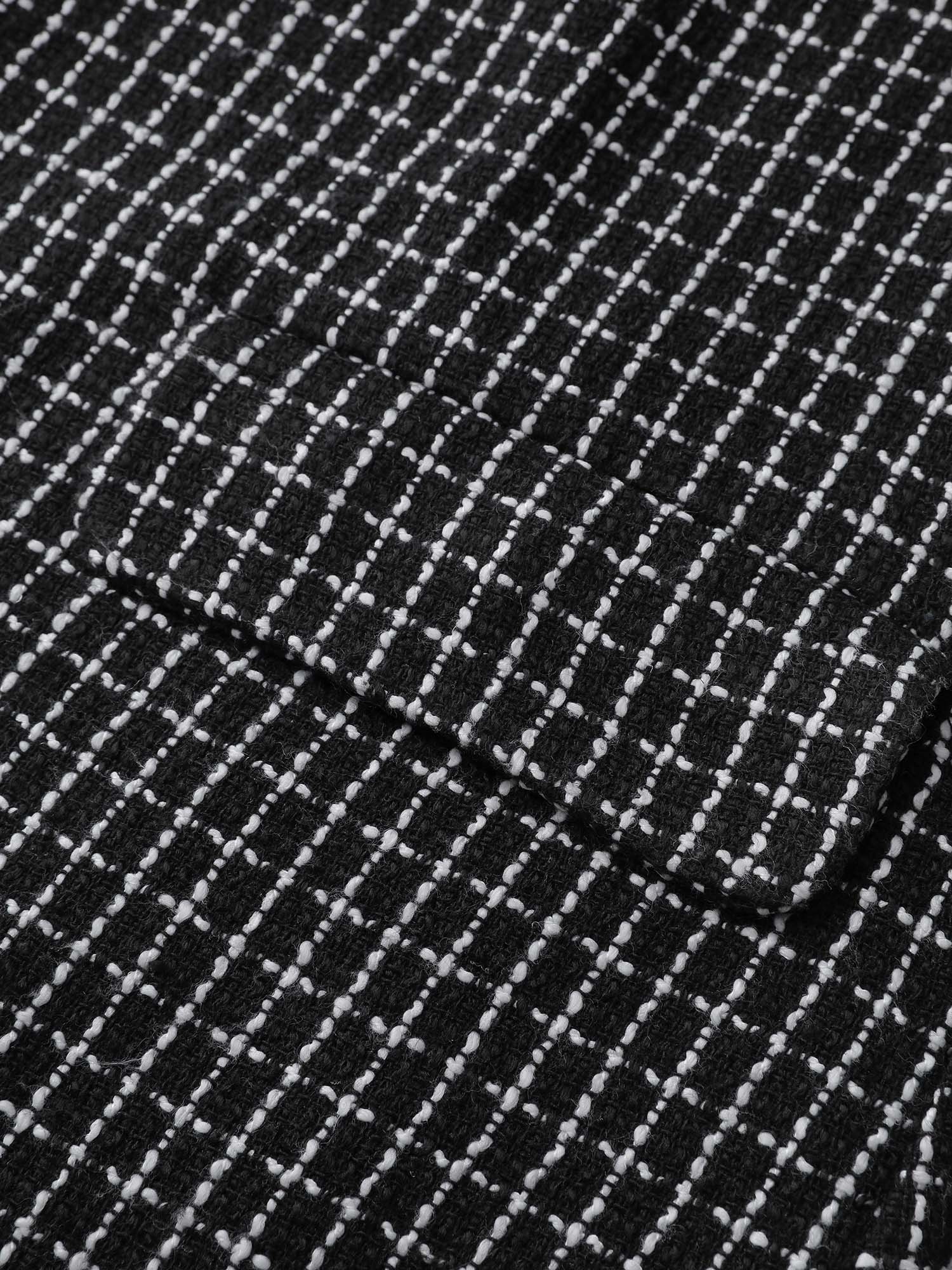 Tweed Long Pockets Notched Lapels Vest - Image 6