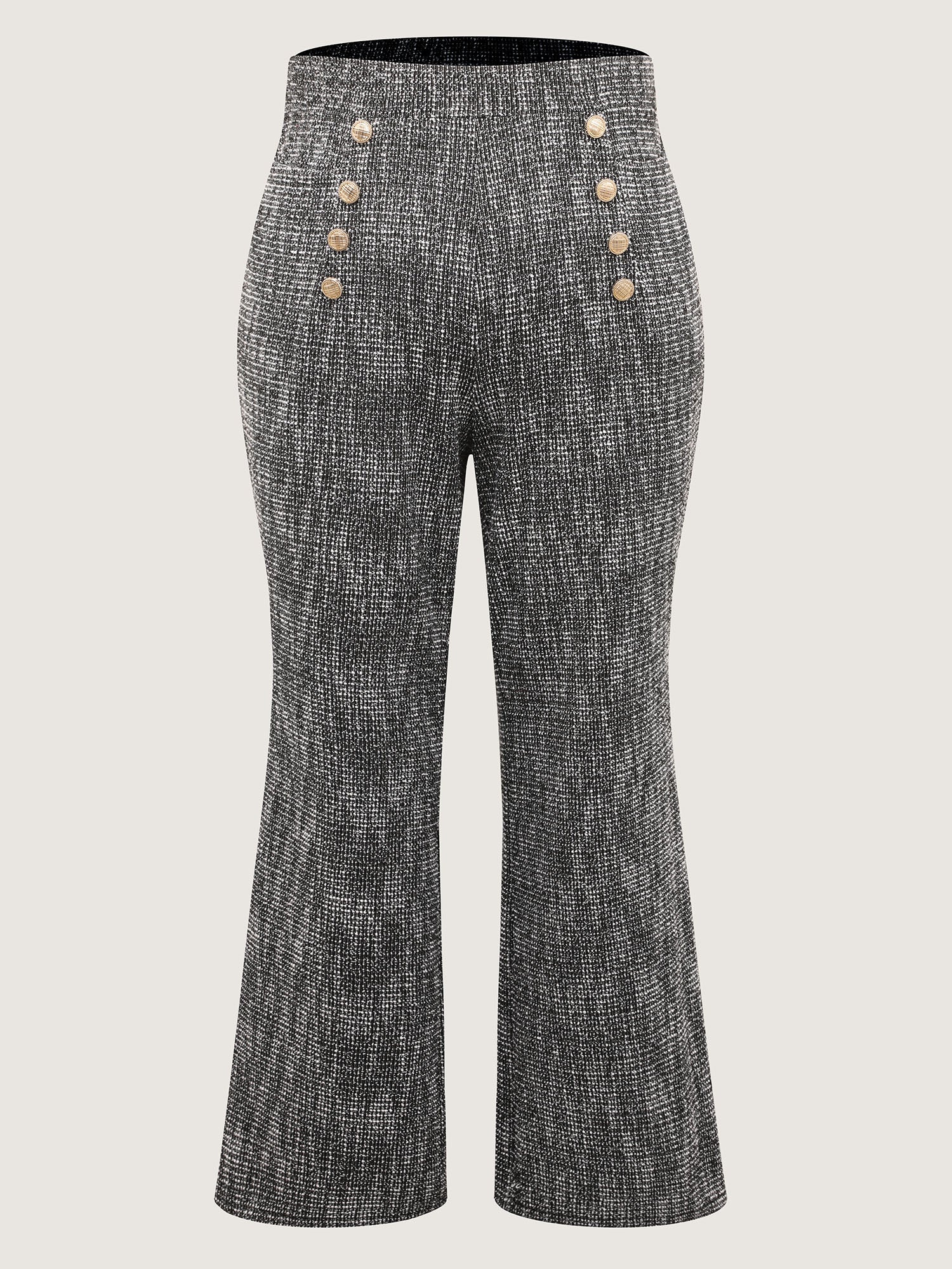 Tweed Metal Buttons Detail Pants - Image 8
