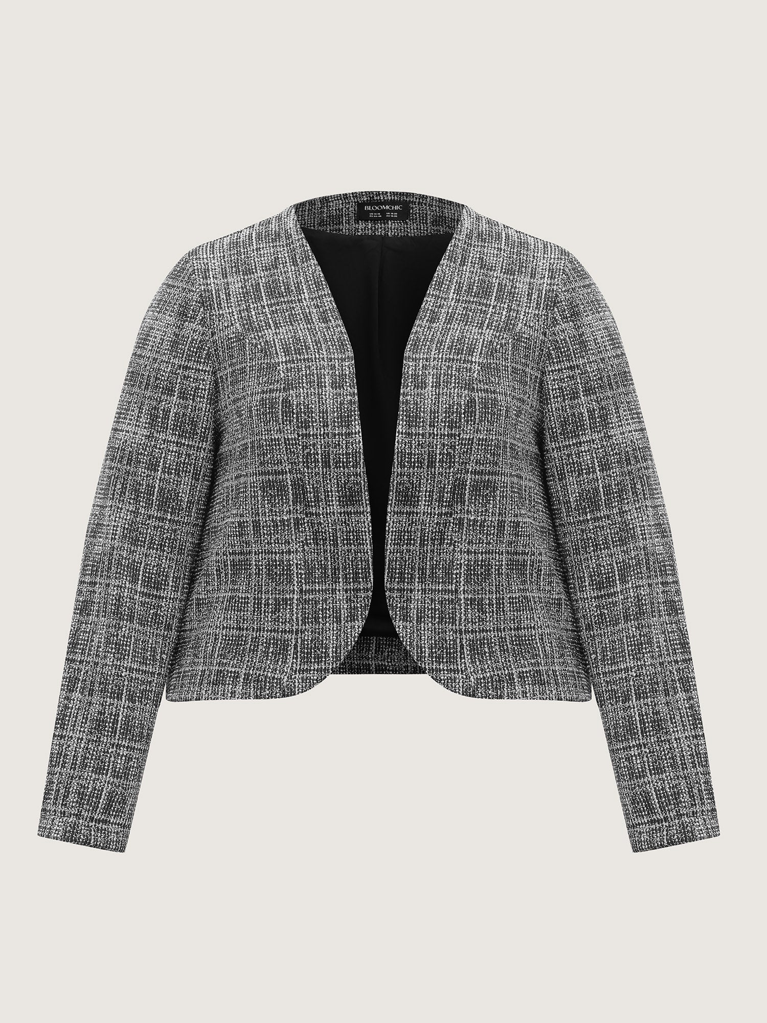 Tweed Open-Front Arc Hem Jacket - Image 7