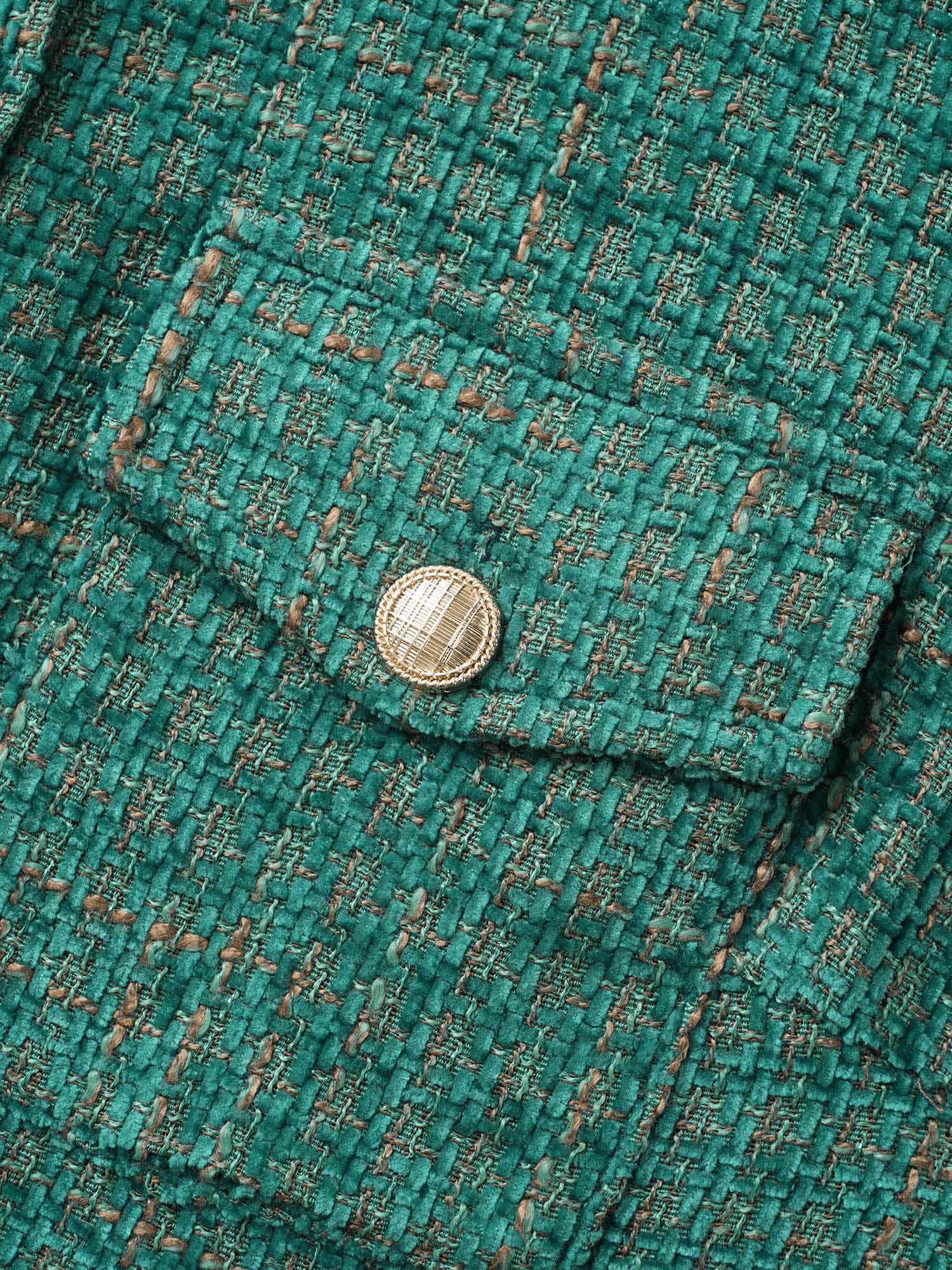 Tweed Patch Pocket Pleated Jacket - Image 6