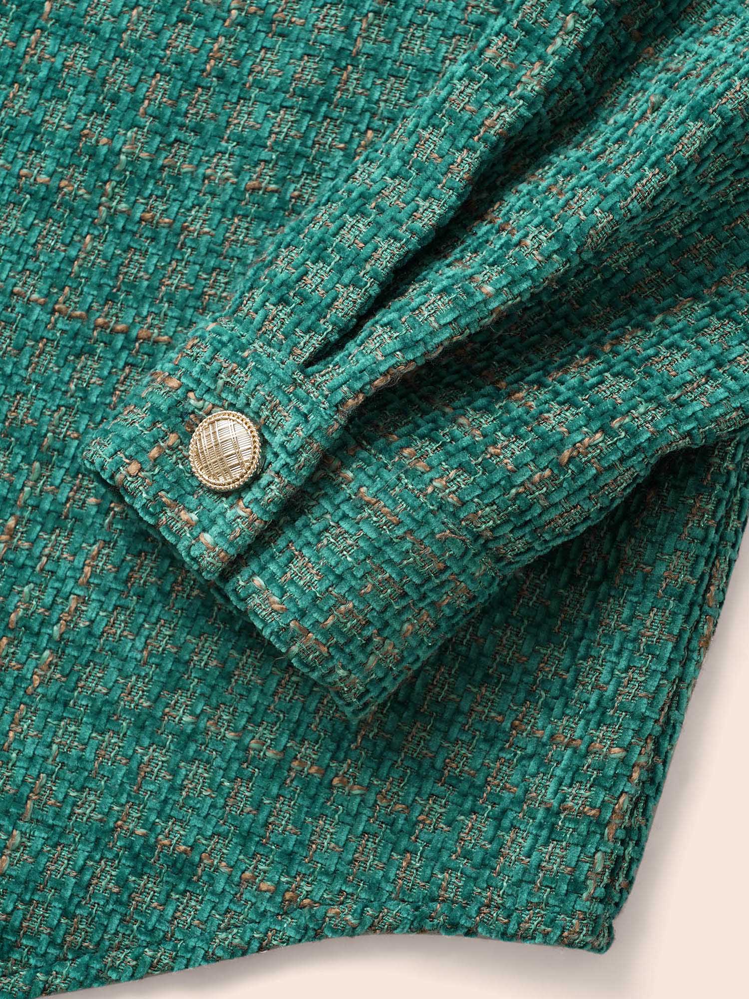 Tweed Patch Pocket Pleated Jacket - Image 7