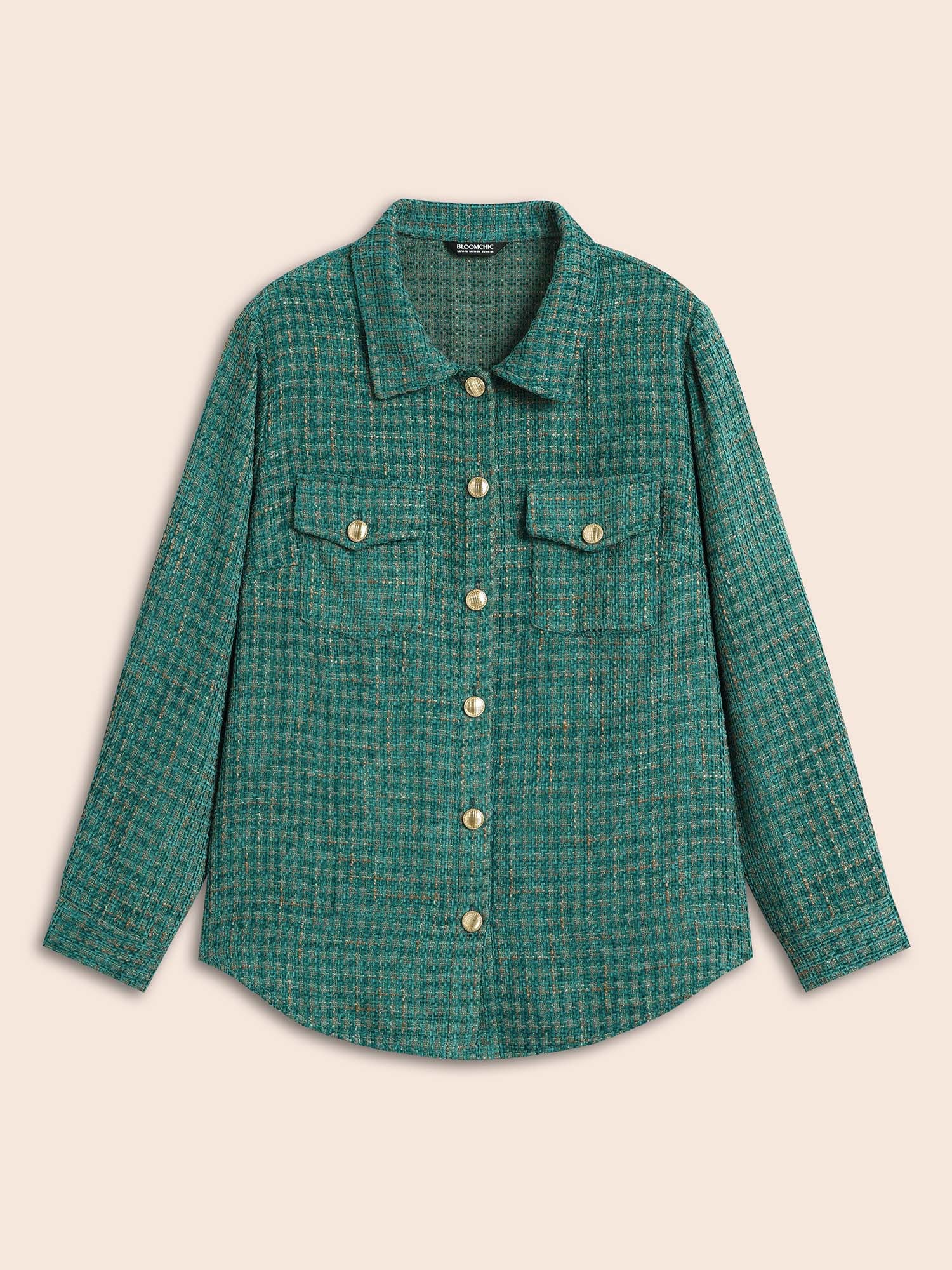 Tweed Patch Pocket Pleated Jacket - Image 8