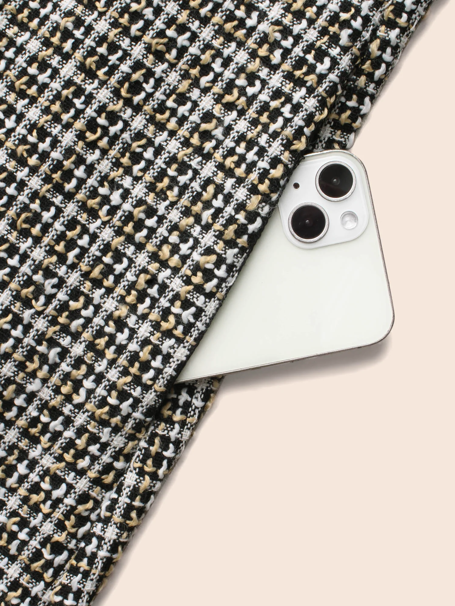 Tweed Patchwork Ruffle Trim Dress - Image 6