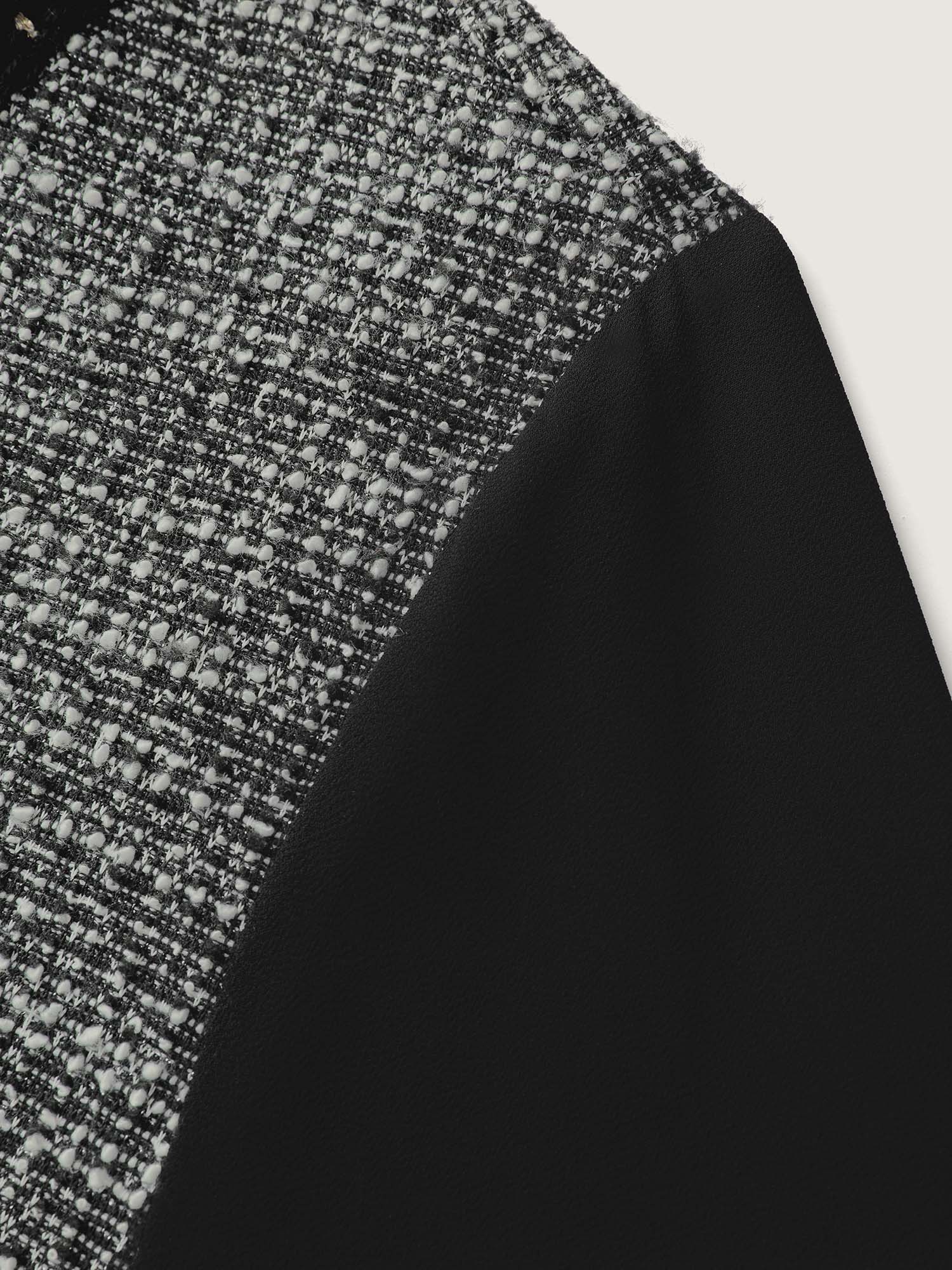 Tweed Pearl Collar Semi-Sheer Midi Dress - Image 7