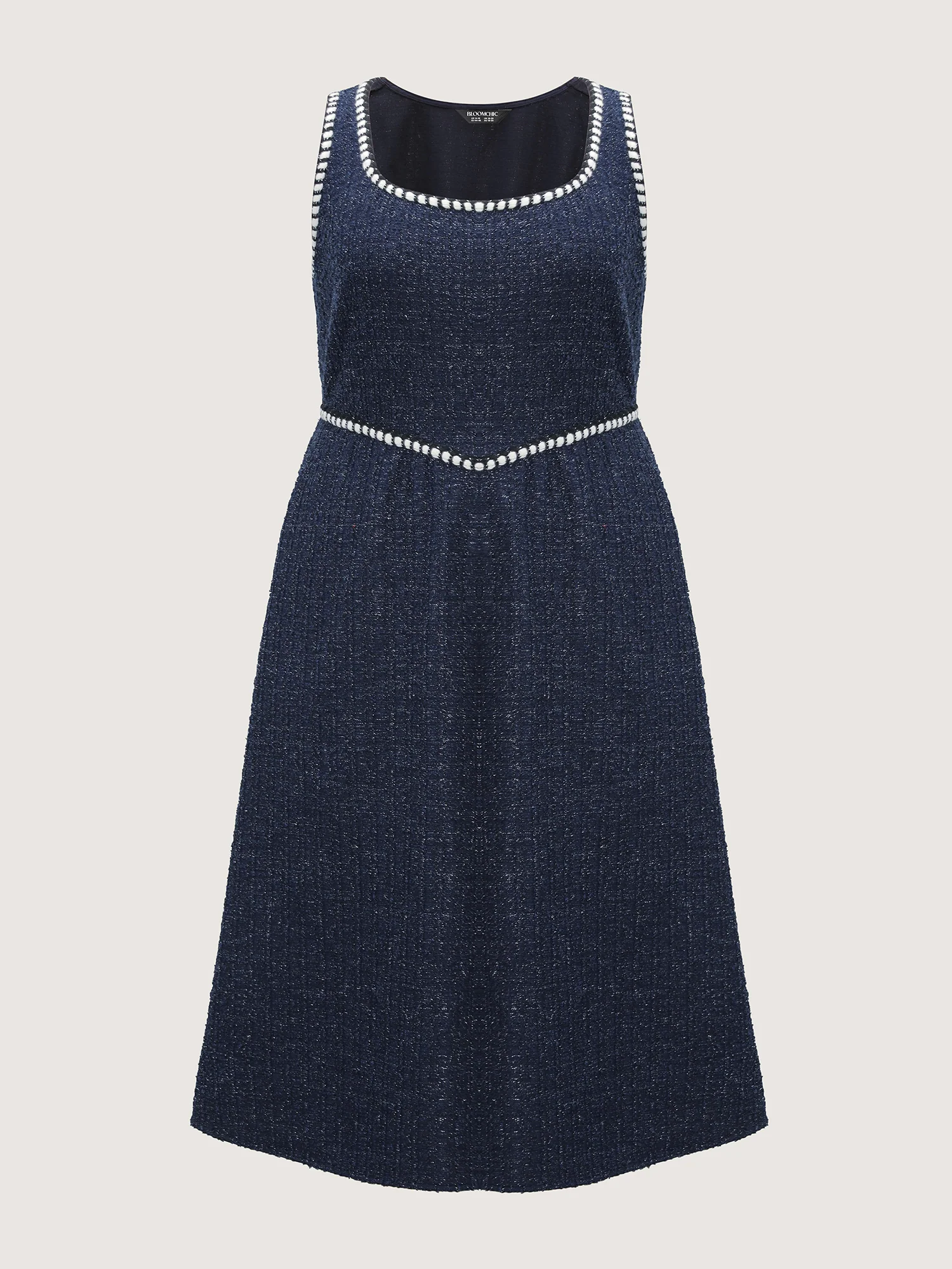 Tweed Pinafore Stretchy Midi Dress - Image 7