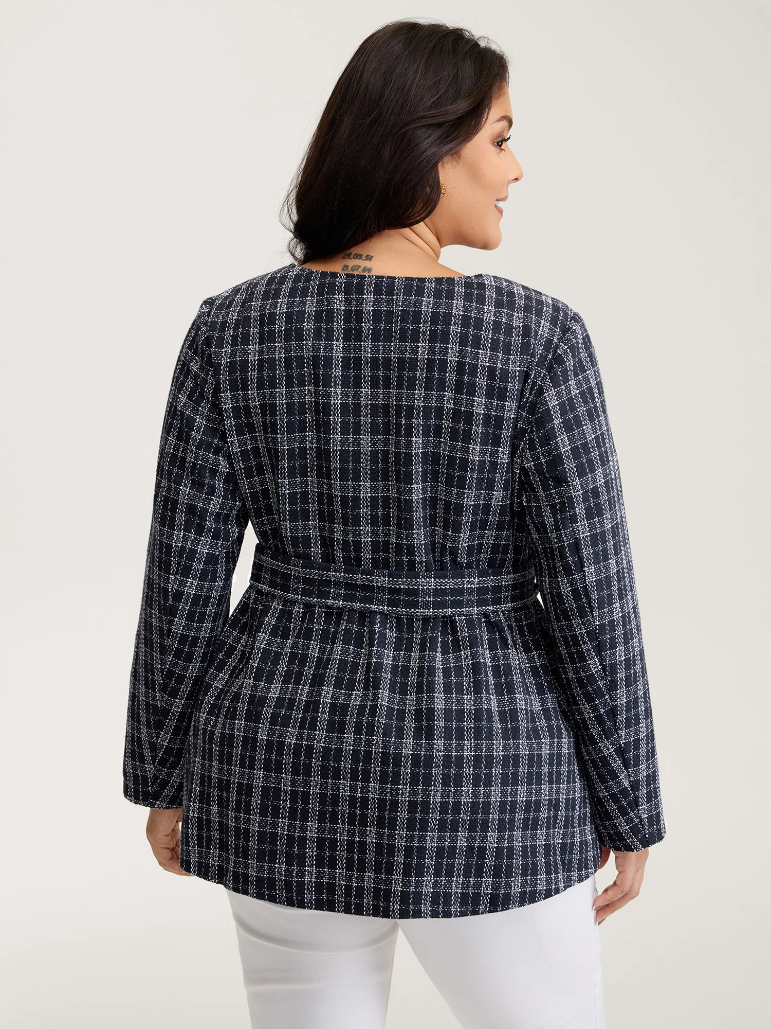 Tweed Pockets Belted Button Coat - Image 4