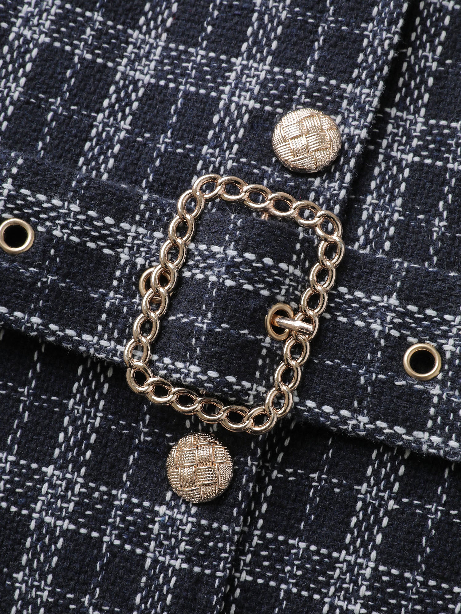 Tweed Pockets Belted Button Coat - Image 6