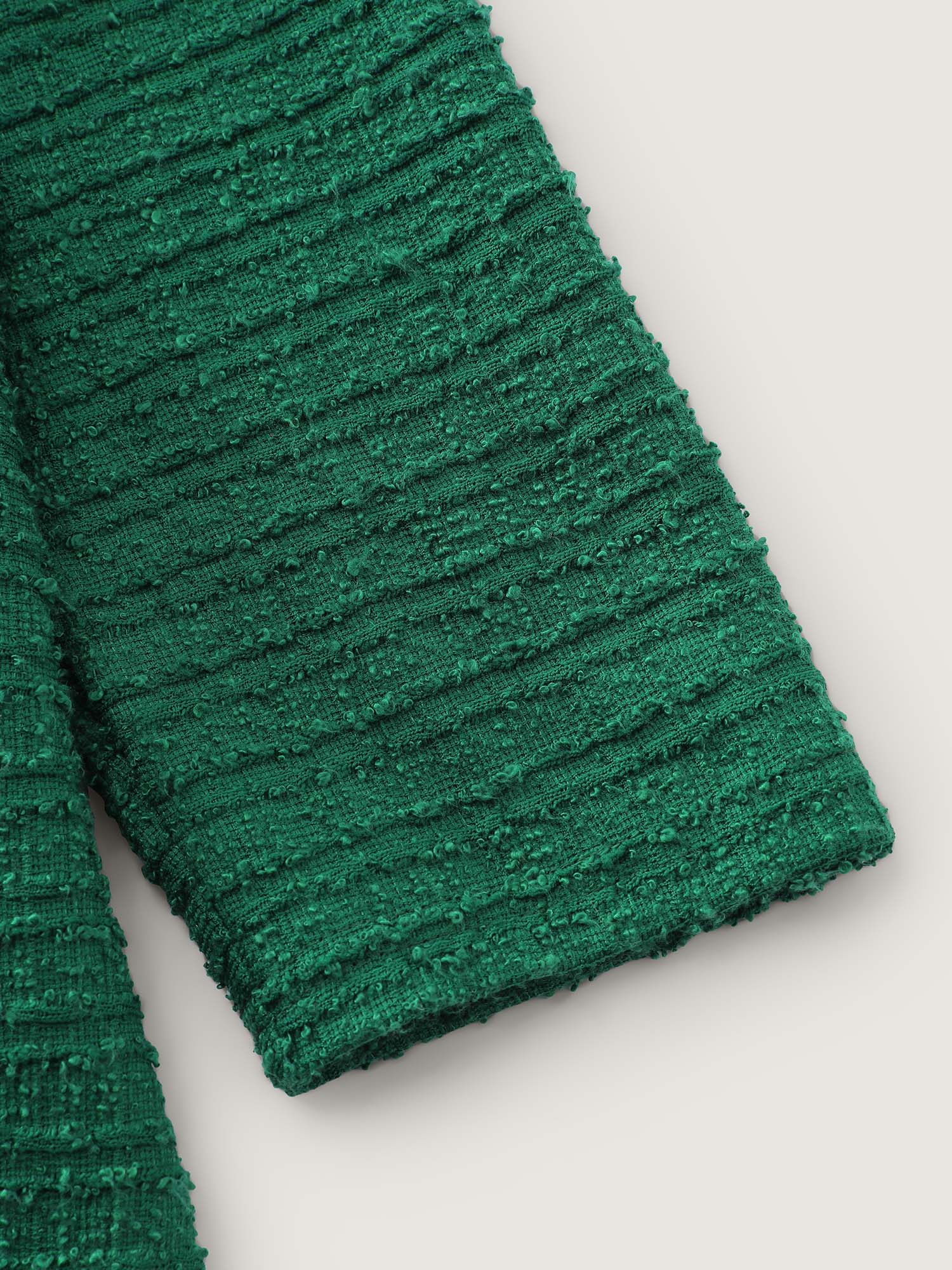 Tweed Stretchy Waist Color Contrast Midi Dress - Image 7