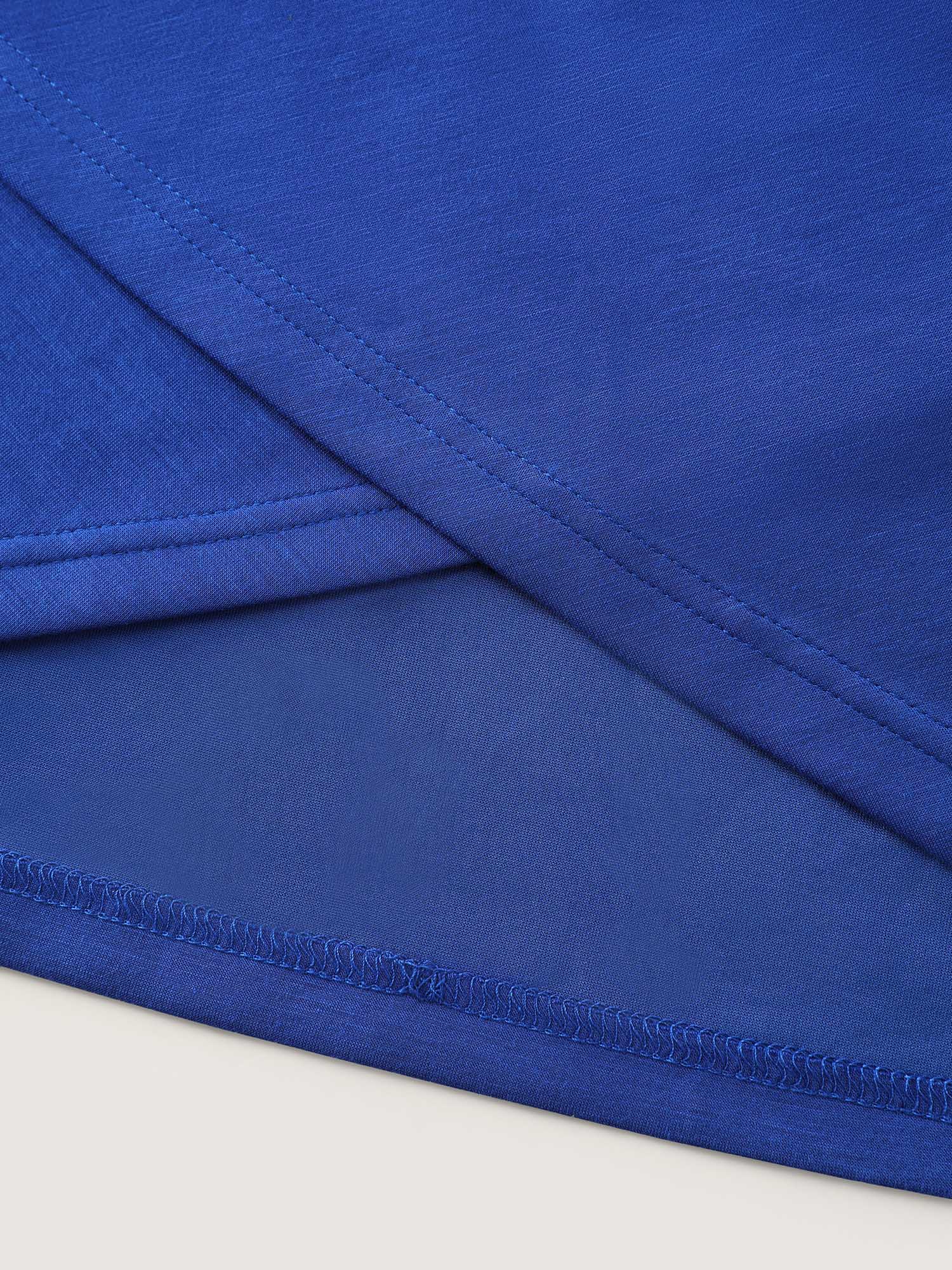 Twist-Front Boat Neckline Plain Knit Top - Image 6