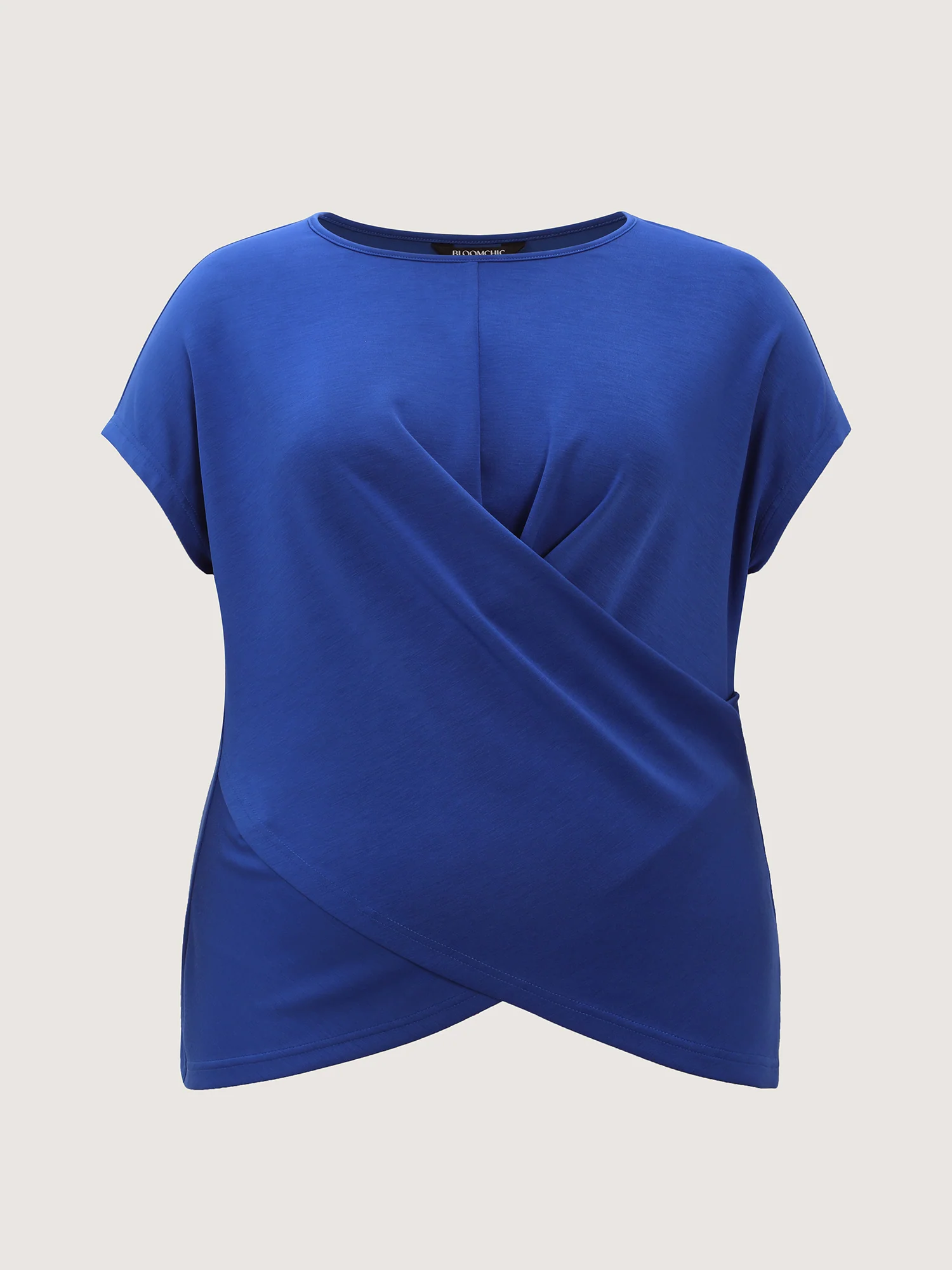 Twist-Front Boat Neckline Plain Knit Top - Image 7