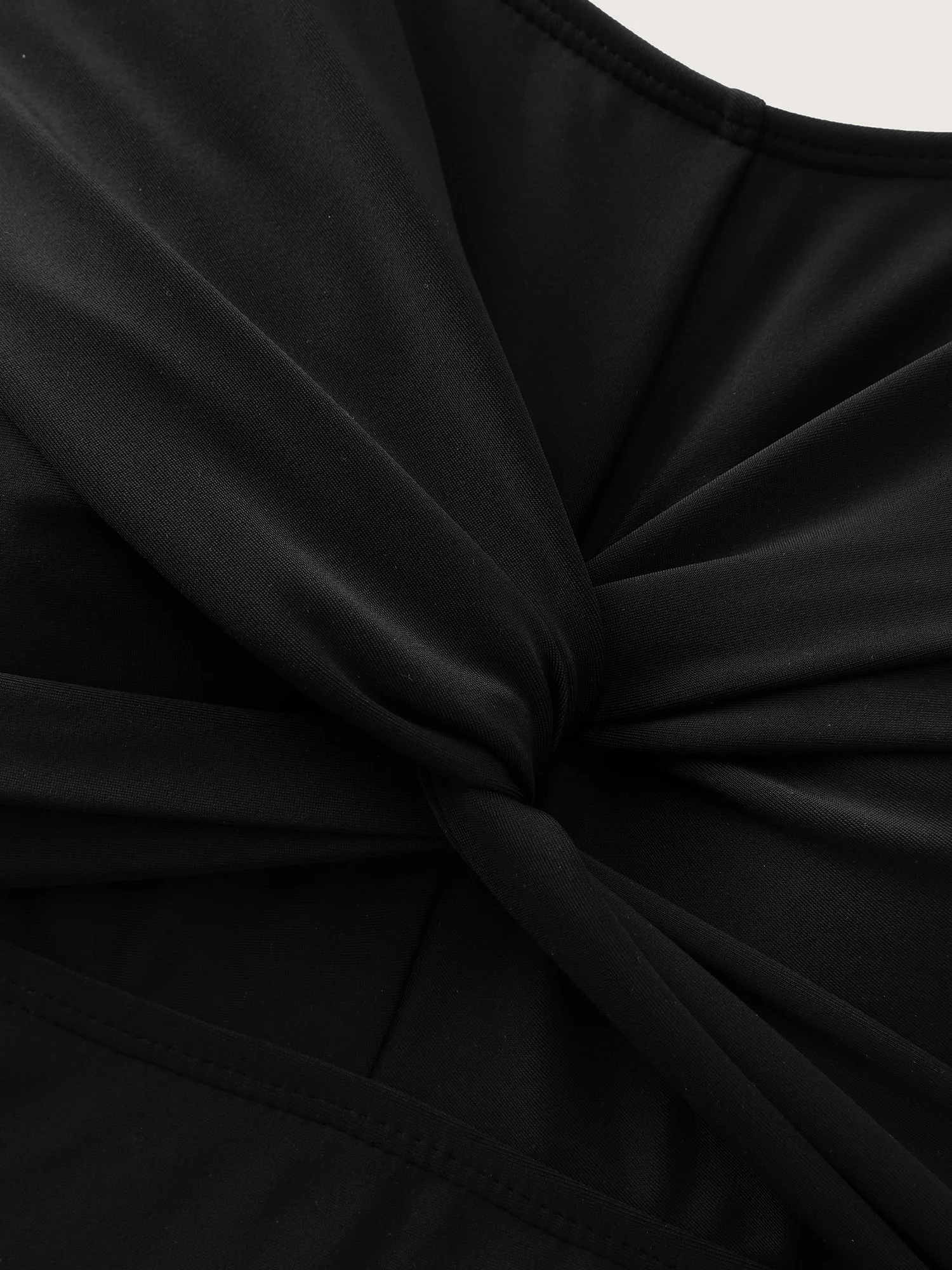 Twist Front Eyelet Trim Hem Swim Dress - Image 9