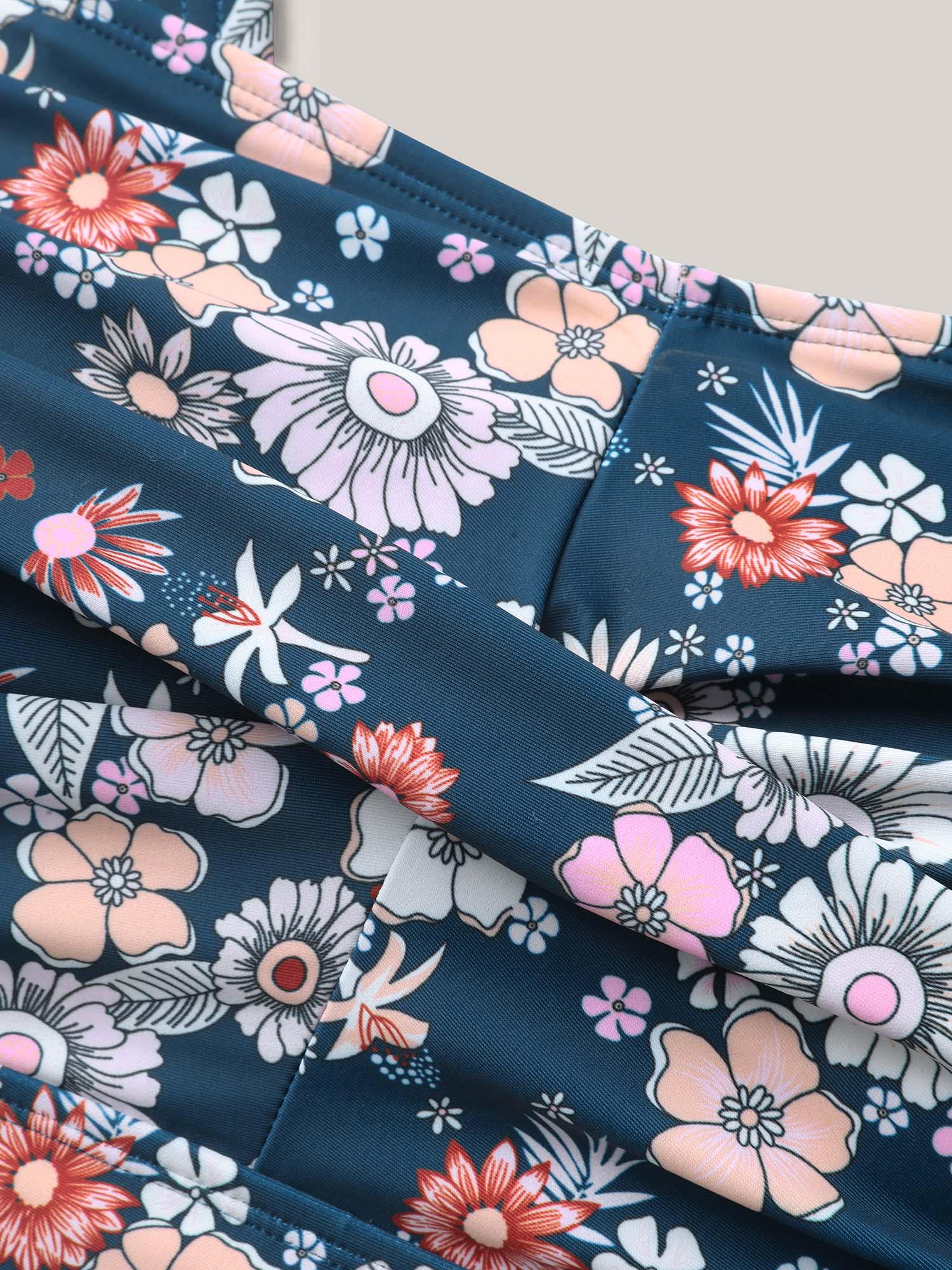 Twist Front Floral Print Swim Dress - Image 8