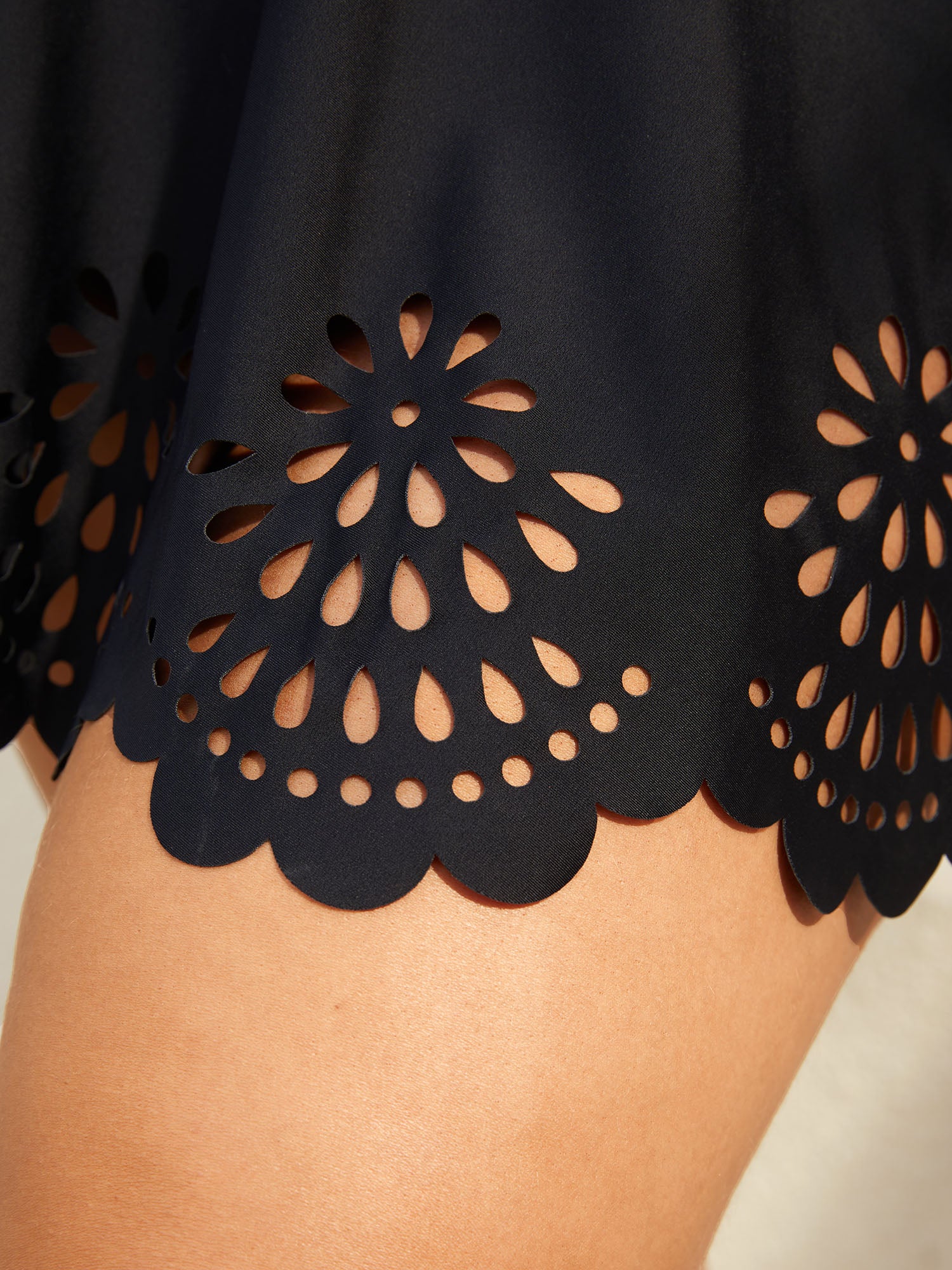 Twist Front Laser Cut Swim Dress - Image 5