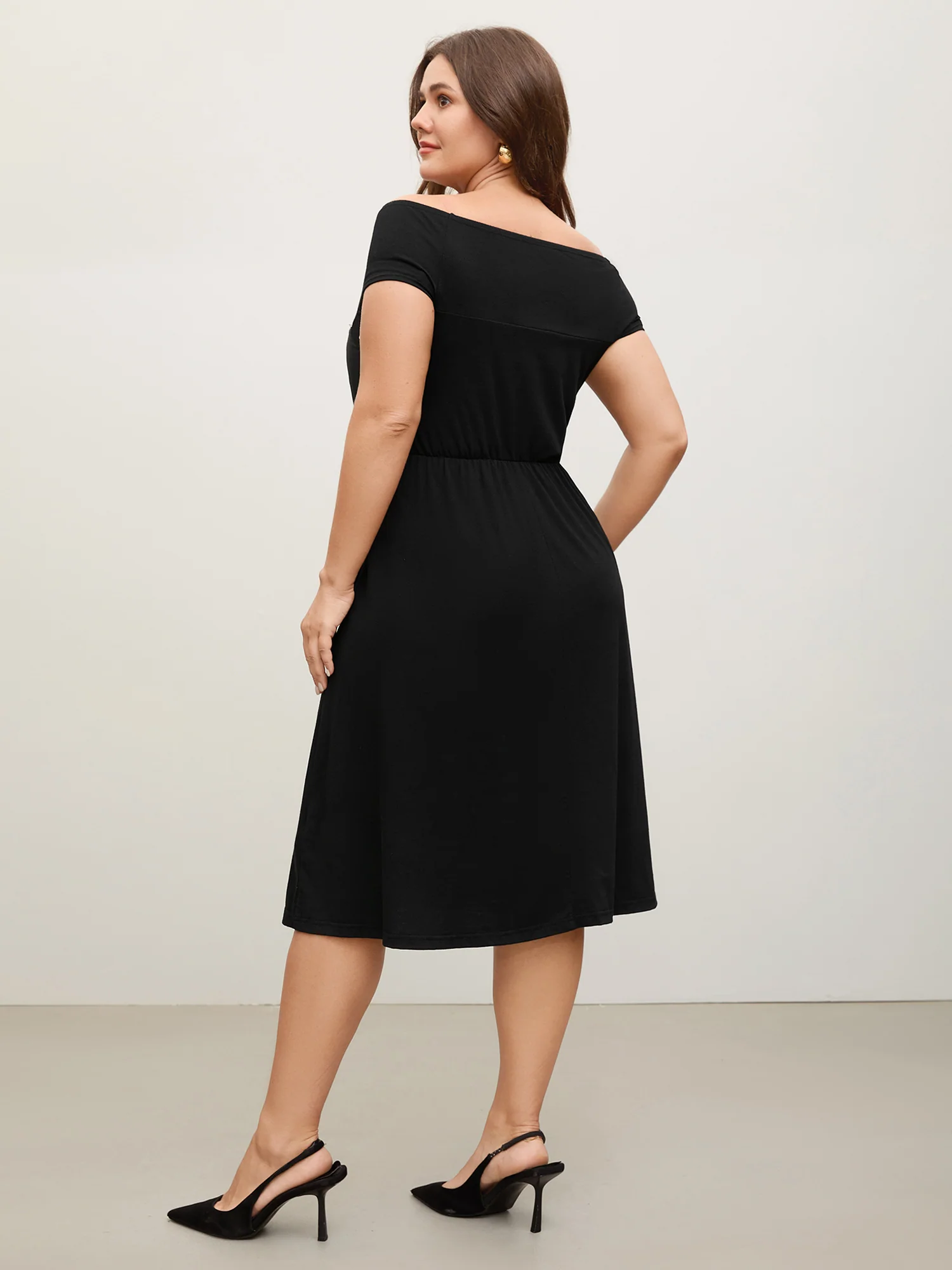 Twist Front Off-Shoulder Pockets Mini Dress - Image 4
