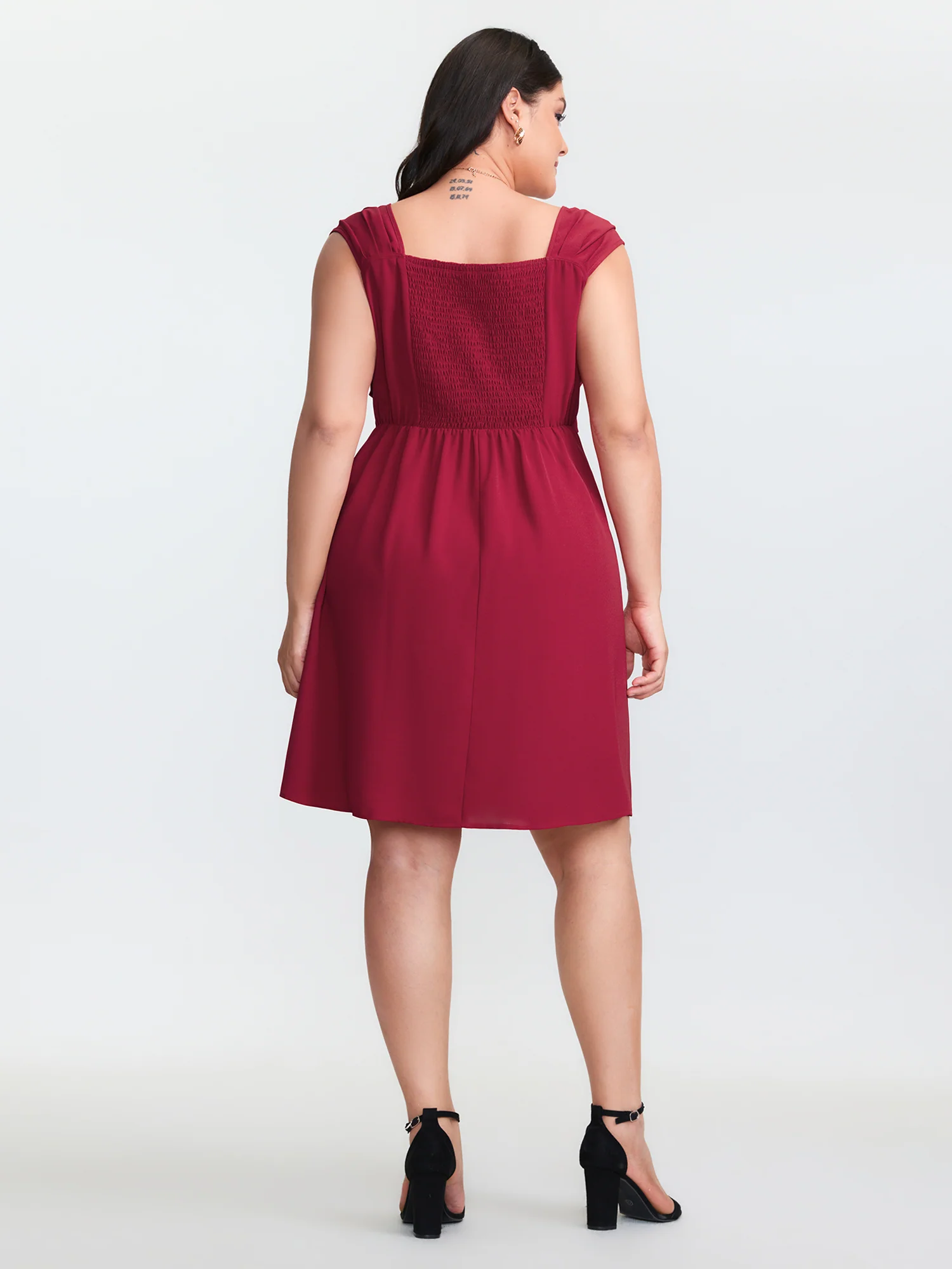 Twist-Front Pleated Pockets Mini Dress - Image 4