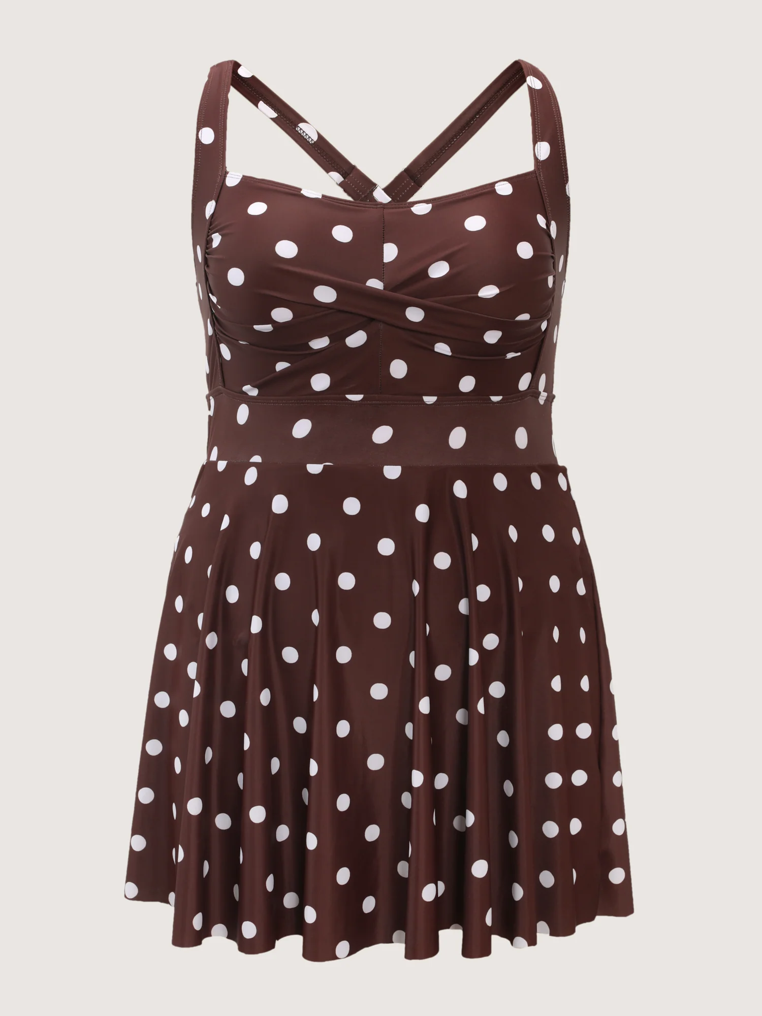 Twist-Front Polka Dots Swim Dress - Image 8