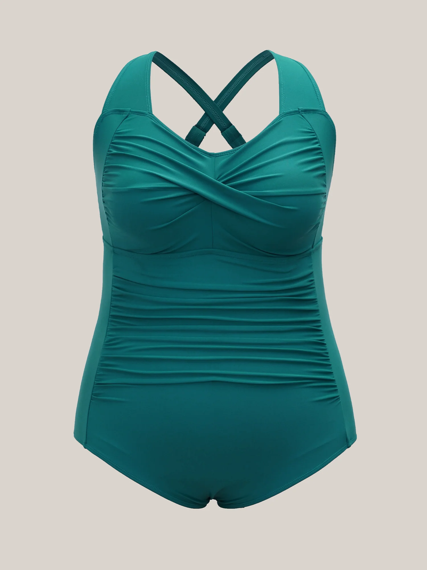 Twist-Front Ruched Adjustable One-Piece Swimsuit - Image 8