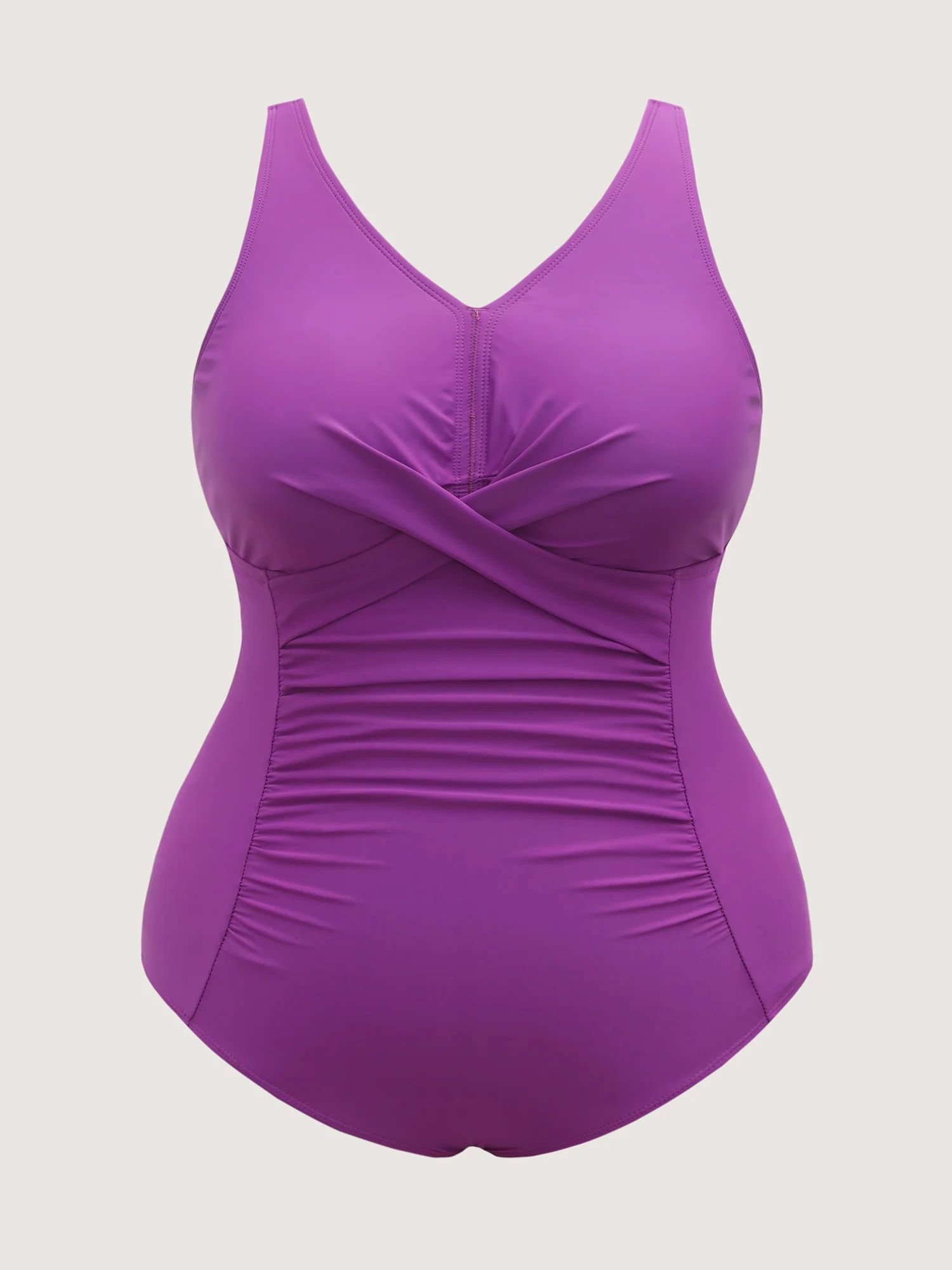 Twist Front Ruched One-Piece Swimsuit - Image 7