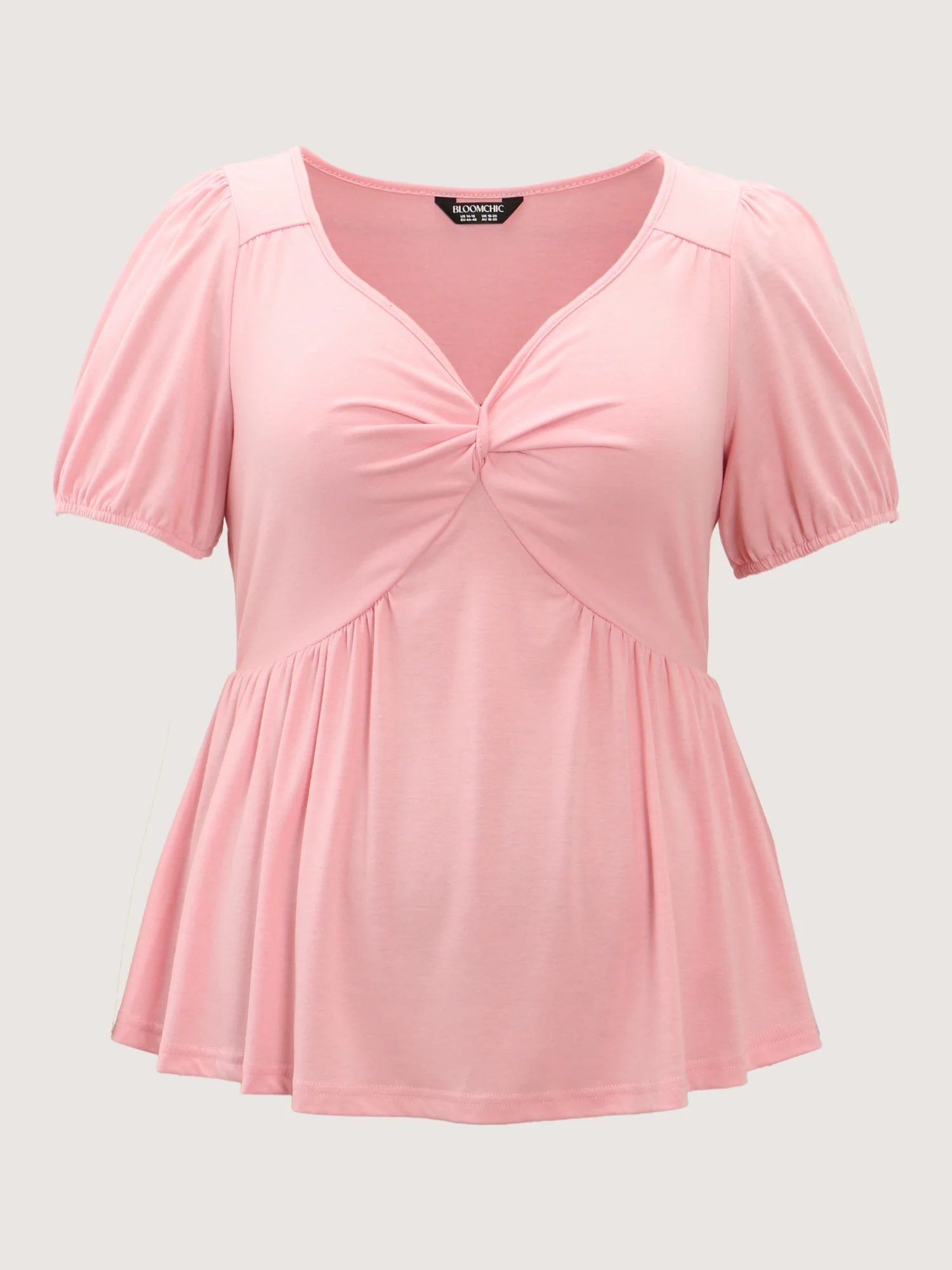 Twist Front Stretchy Waist Flared Blouse - Image 8