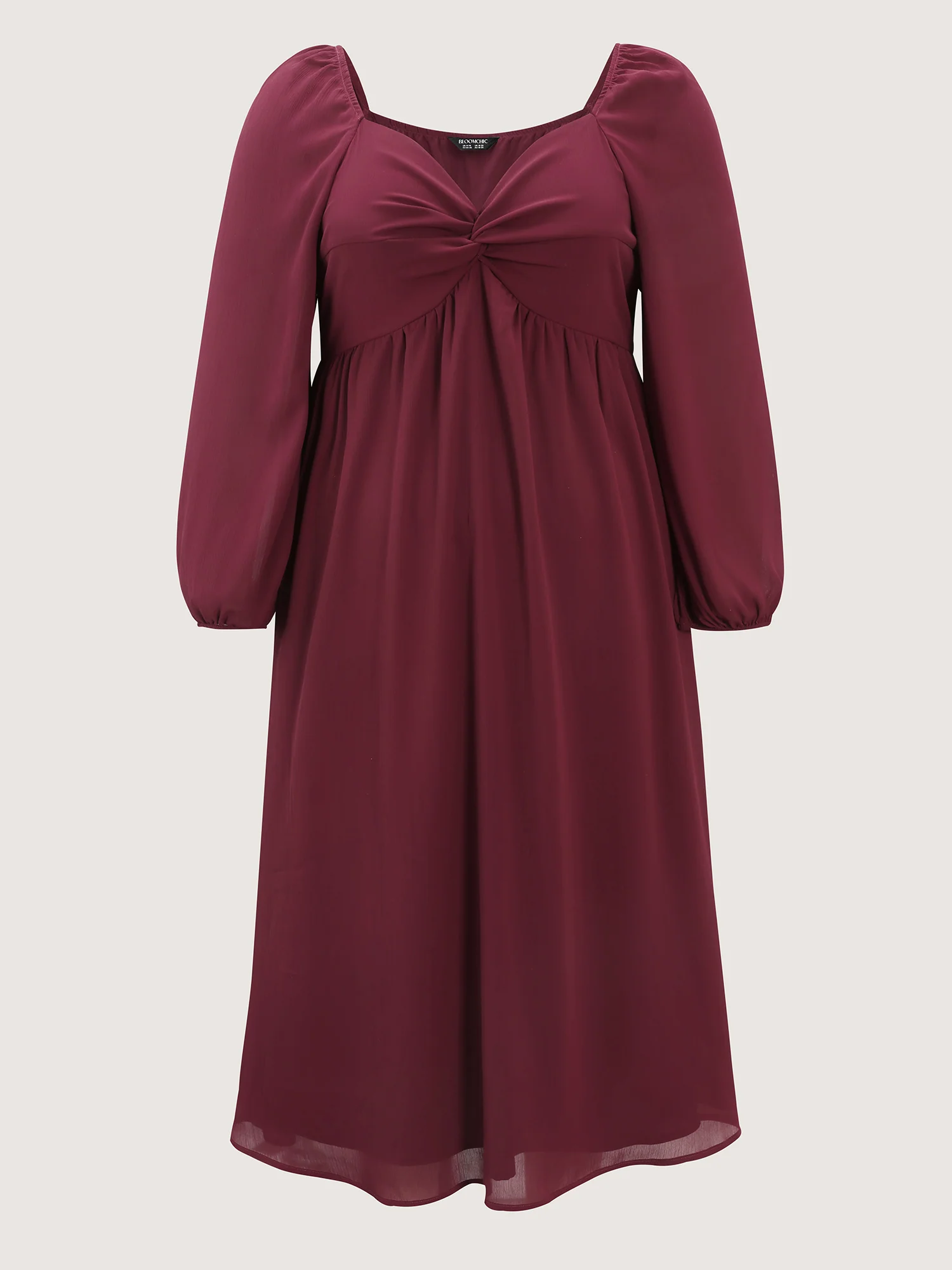 Twist Front Stretchy Waist Sweetheart Midi Dress - Image 7