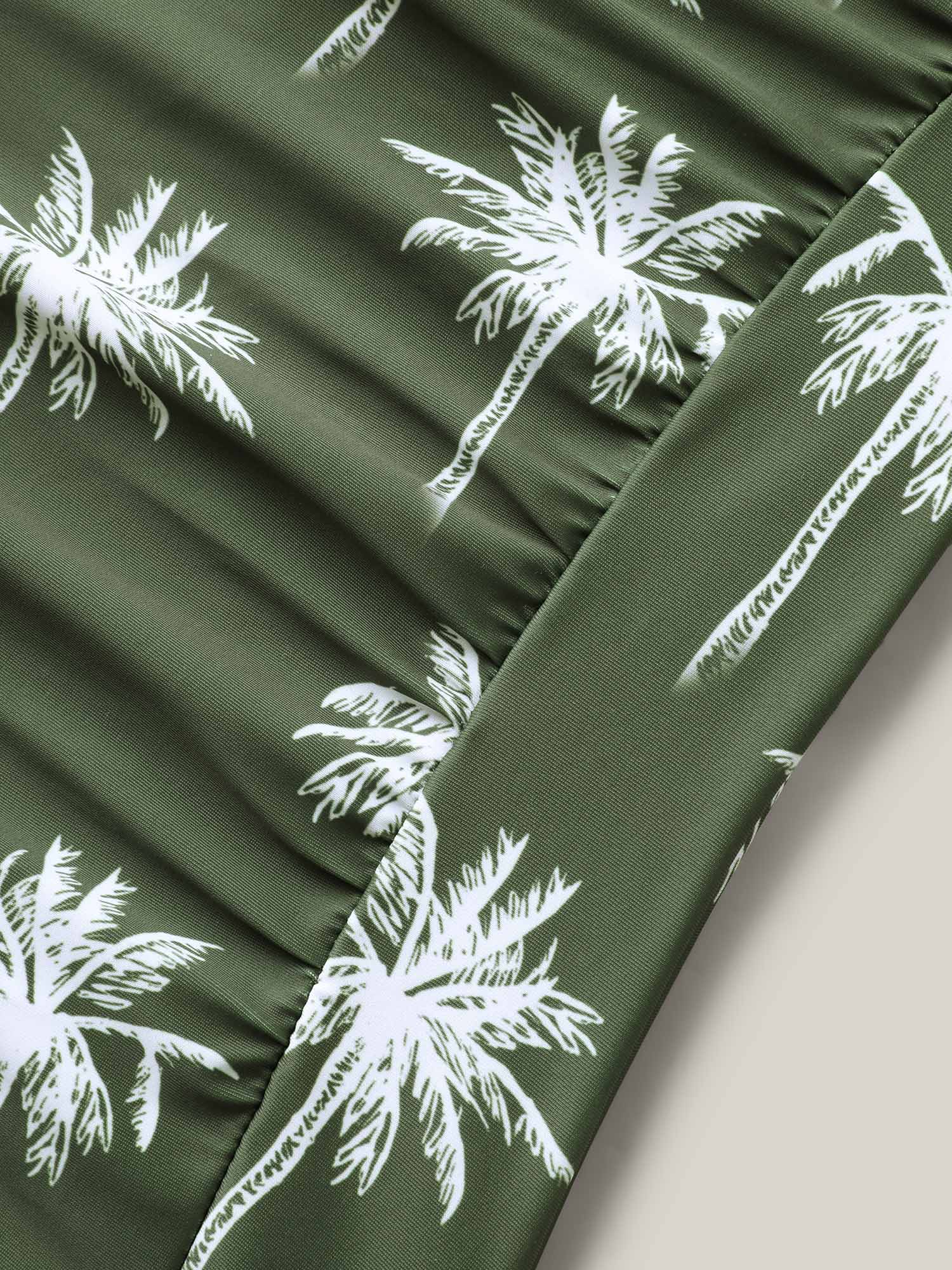 Twist Front Tropical Print One-Piece Swimsuit - Image 6