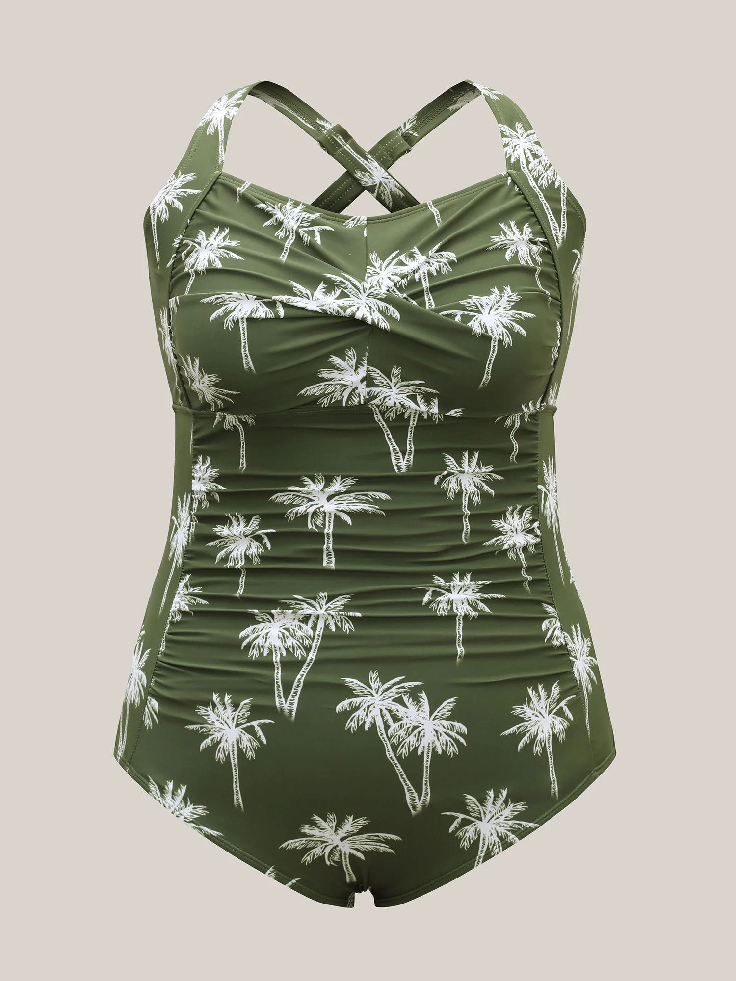 Twist Front Tropical Print One-Piece Swimsuit - Image 7