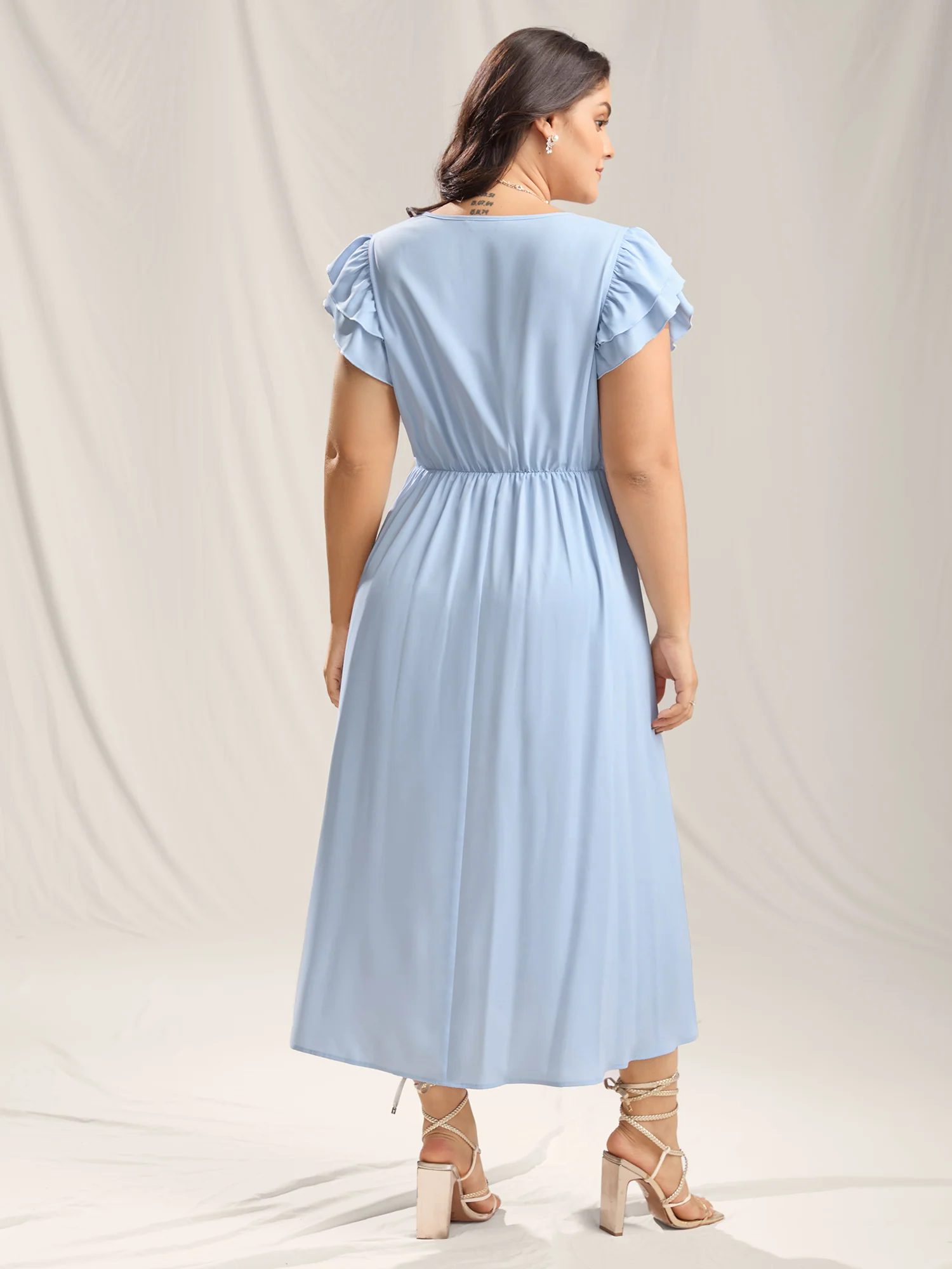 Twist Front Woven A-Line Maxi Dress - Image 4