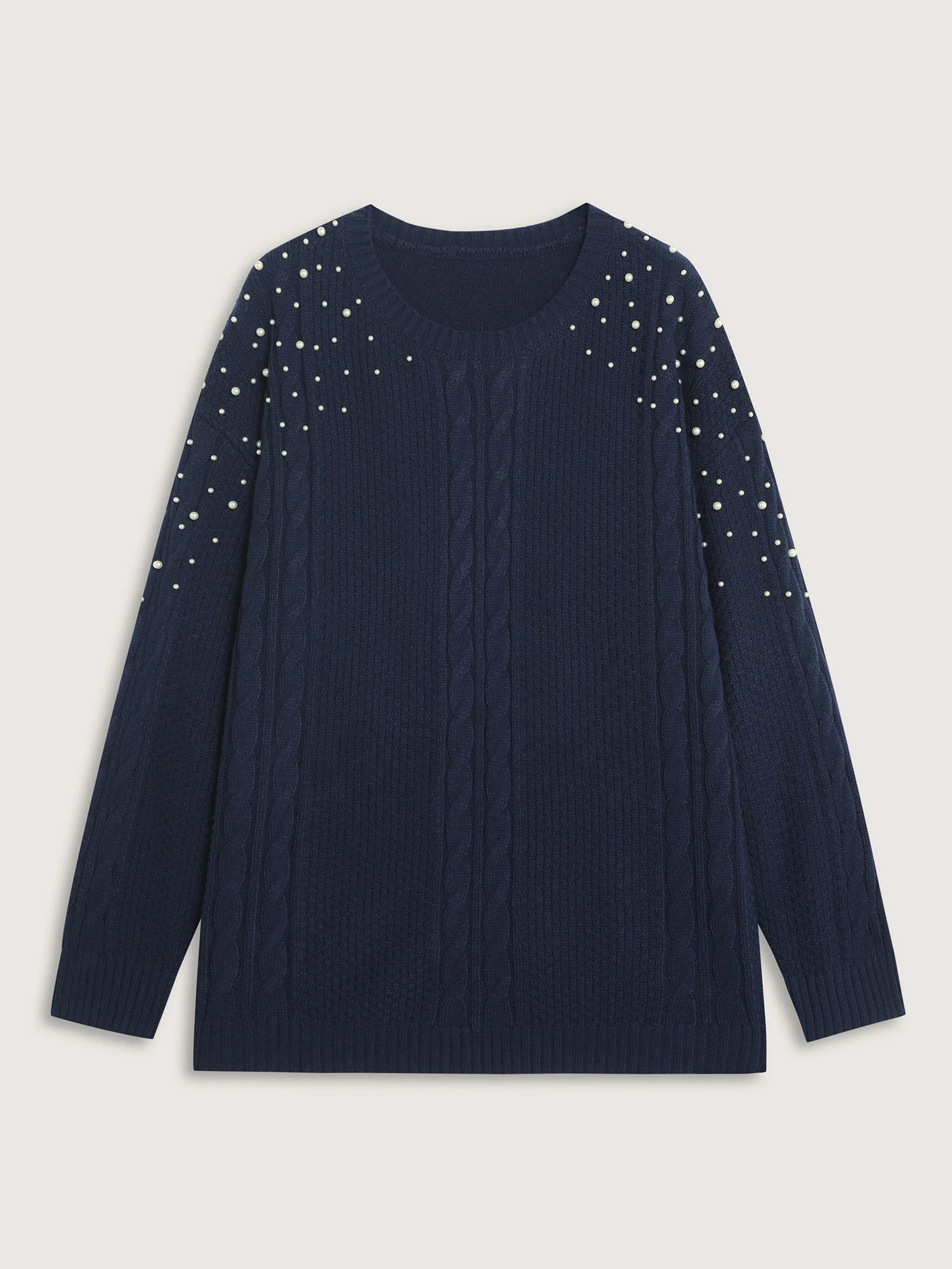 Twist Stitch Beadwork Textured Pullover - Image 5