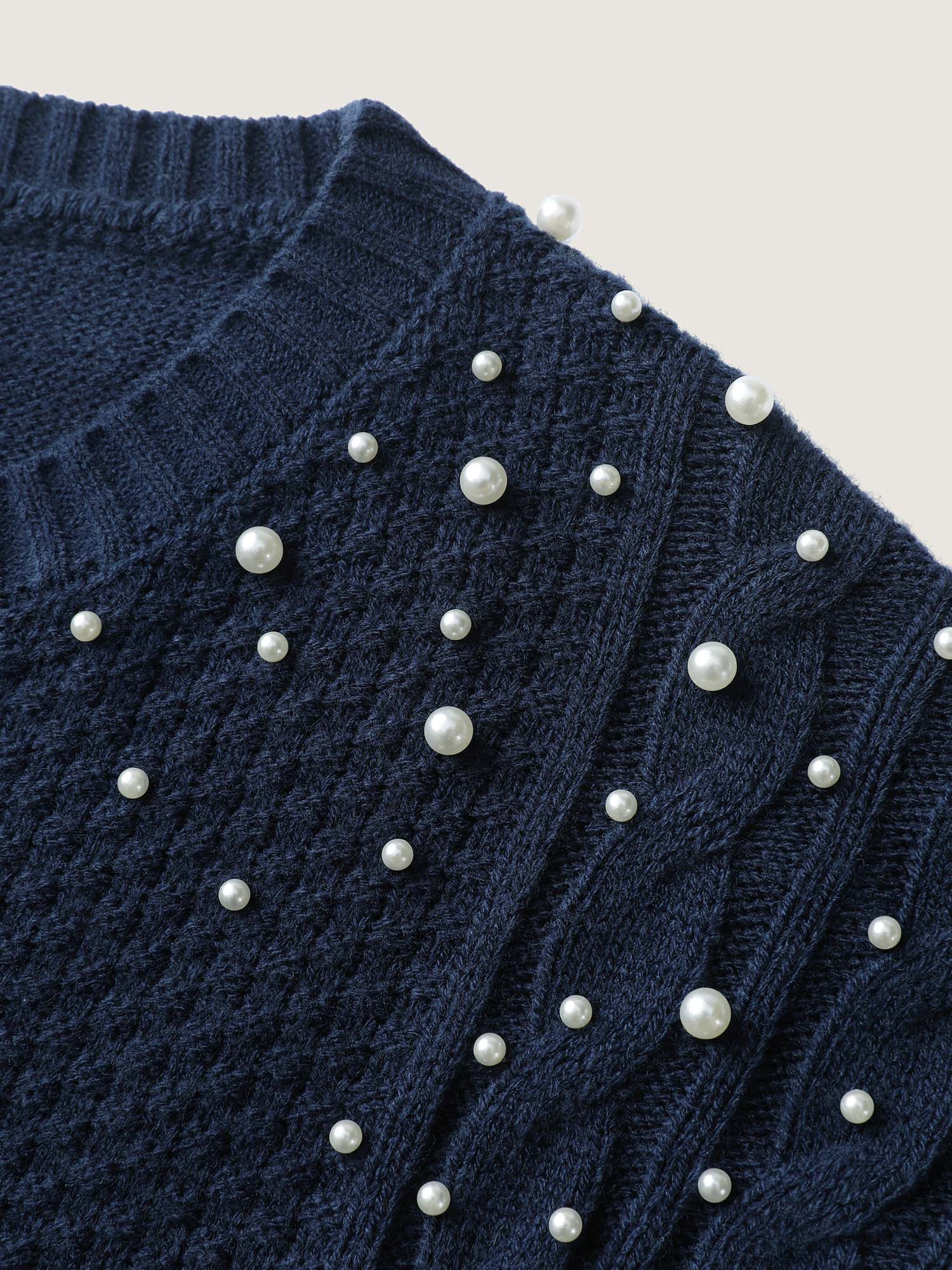 Twist Stitch Beadwork Textured Pullover - Image 6