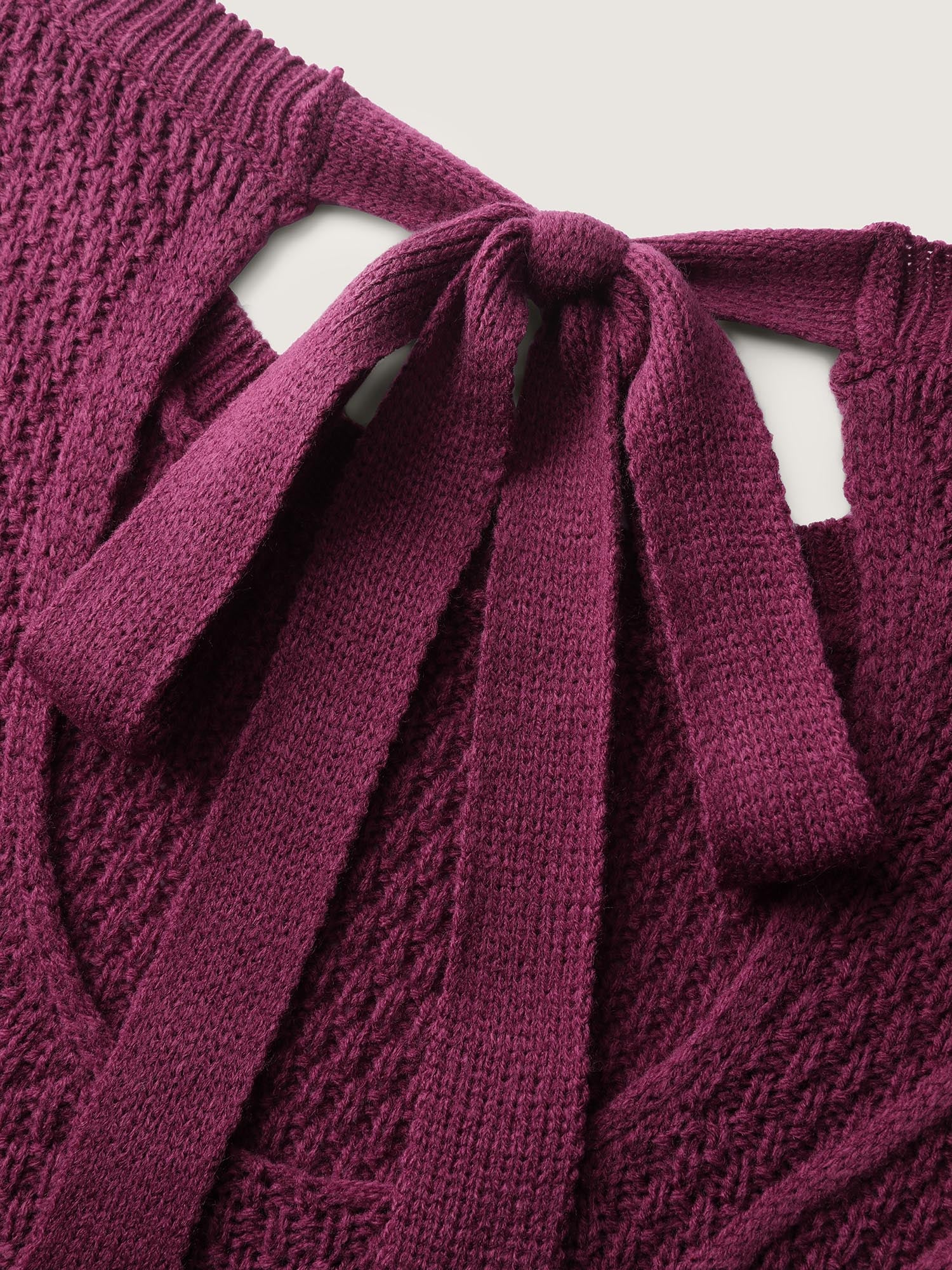 Twist Textured Cut-Out Back-Tie Pullover - Image 5
