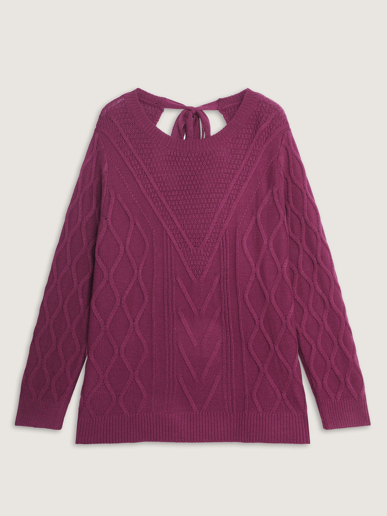 Twist Textured Cut-Out Back-Tie Pullover - Image 7