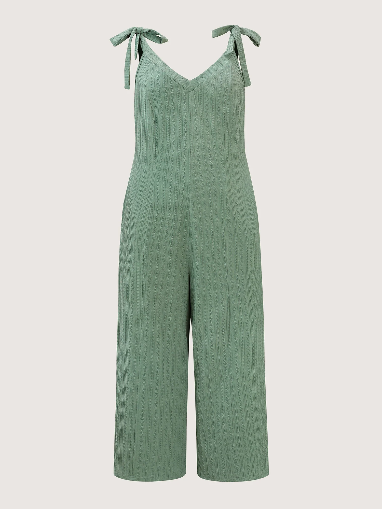 Twist Textured Shoulder Tie Lounge Jumpsuit - Image 5