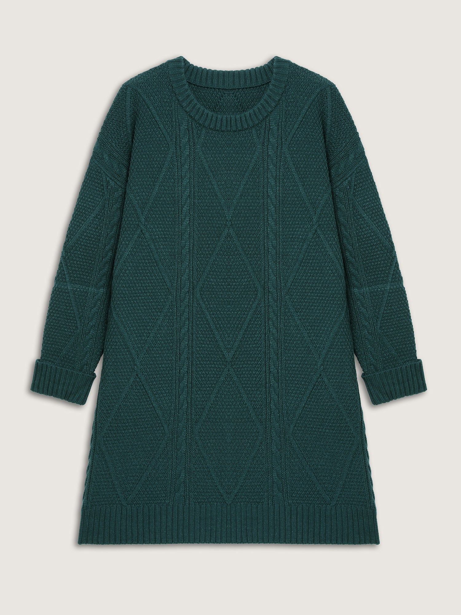 Twisted Pattern Textured Midi Sweater Dress - Image 7