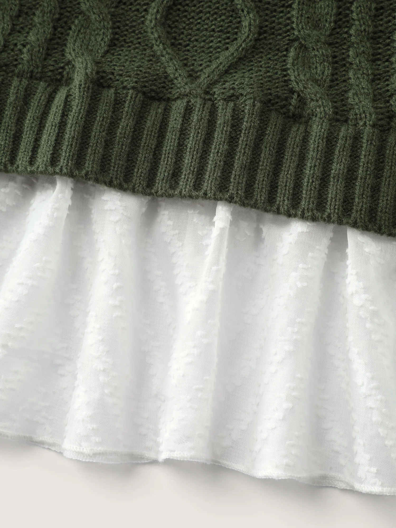Twisted Stitch Woven Spliced Pullover - Image 6
