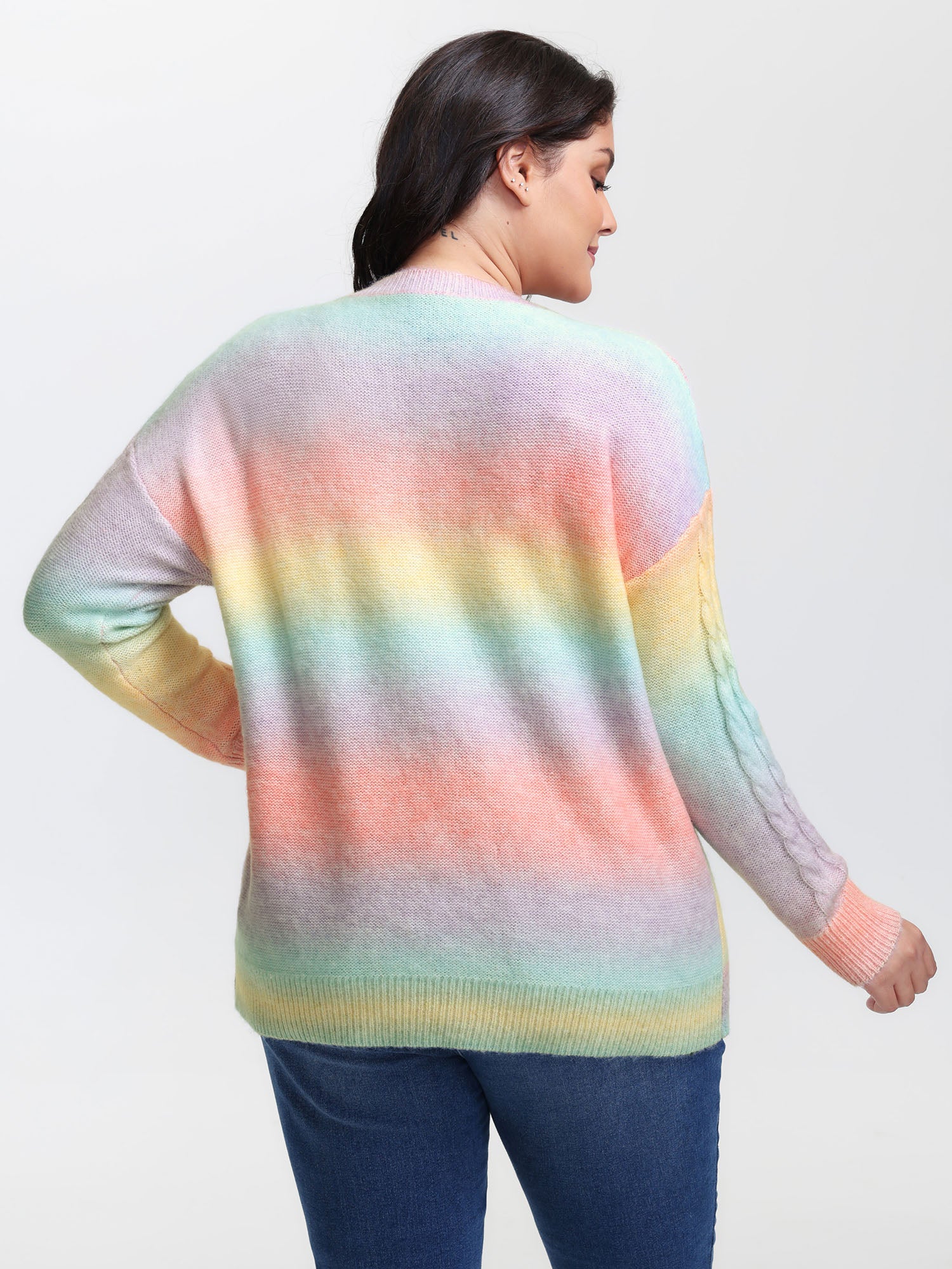 Twisted Texture Color Gradient Pullover - Image 4