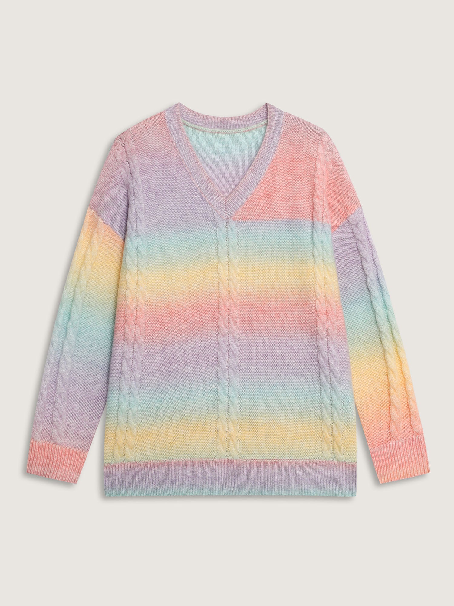 Twisted Texture Color Gradient Pullover - Image 5