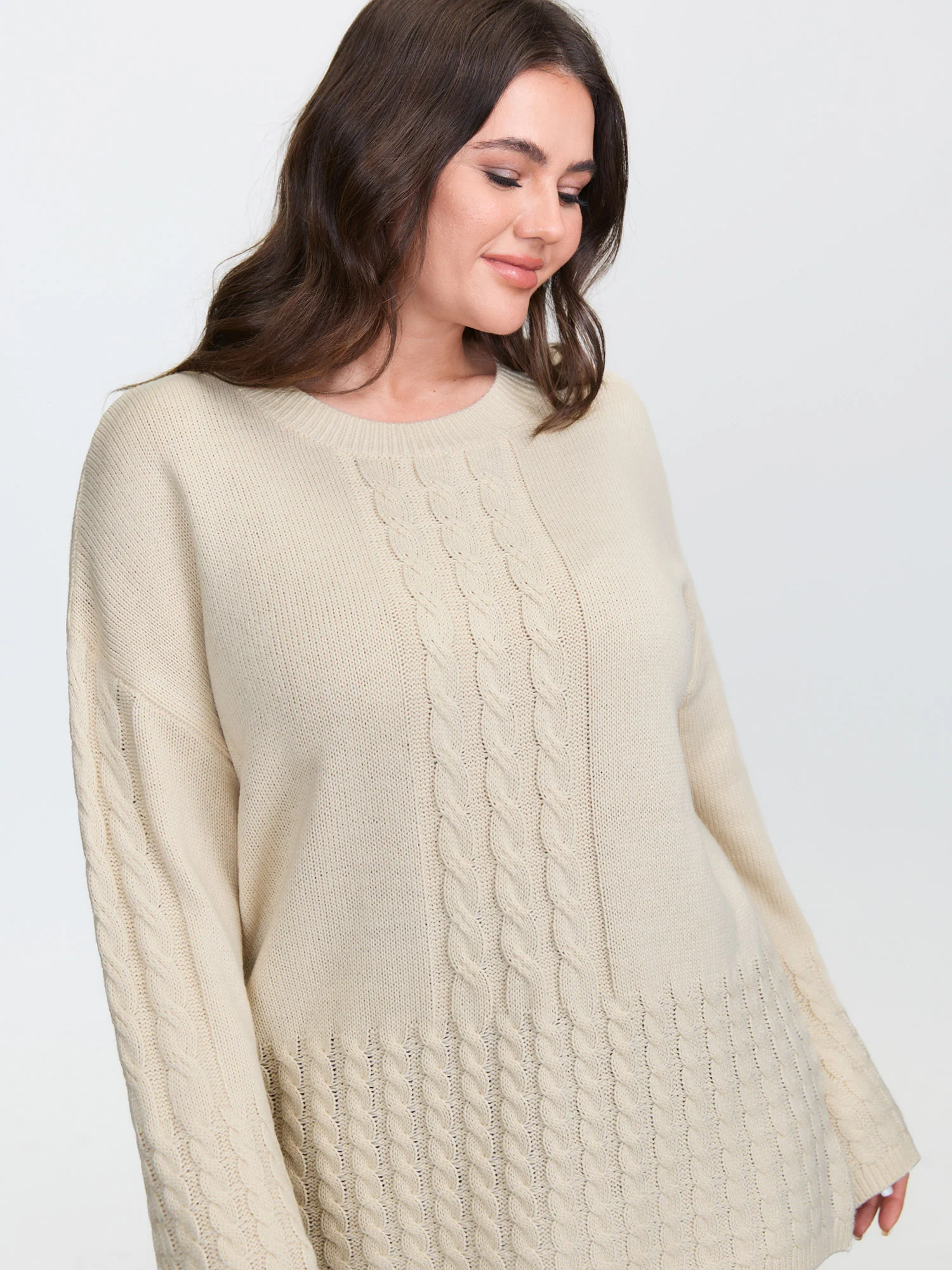 Twisted Texture Drop Shoulder Pullover - Image 2