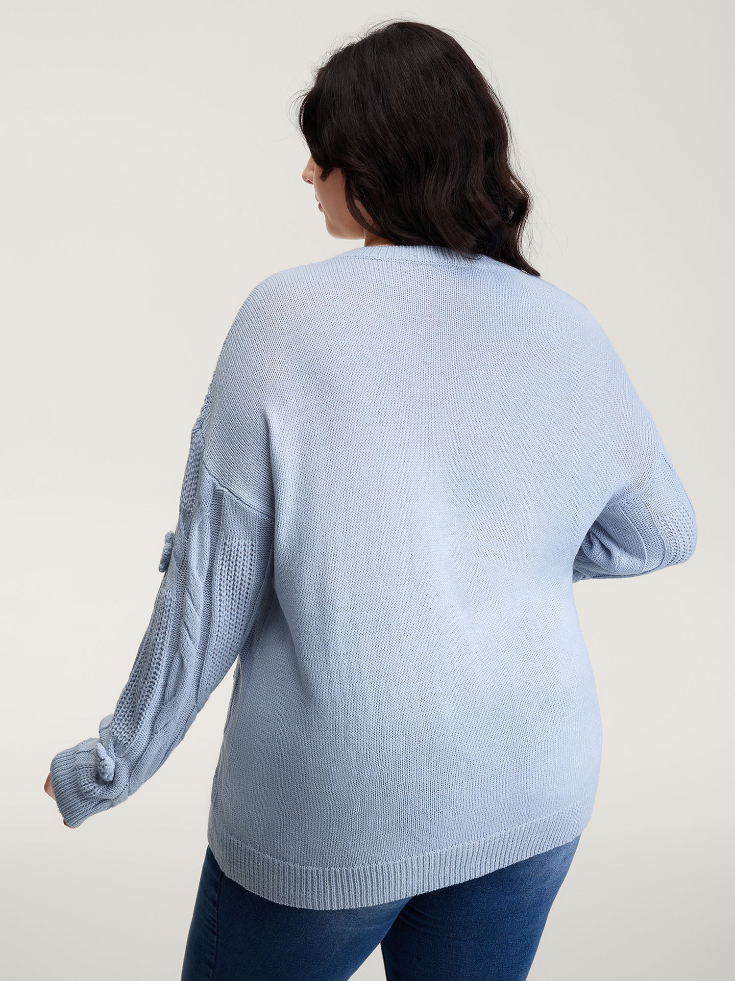 Twisted Texture Hand-Hooked Flowers Pullover - Image 4