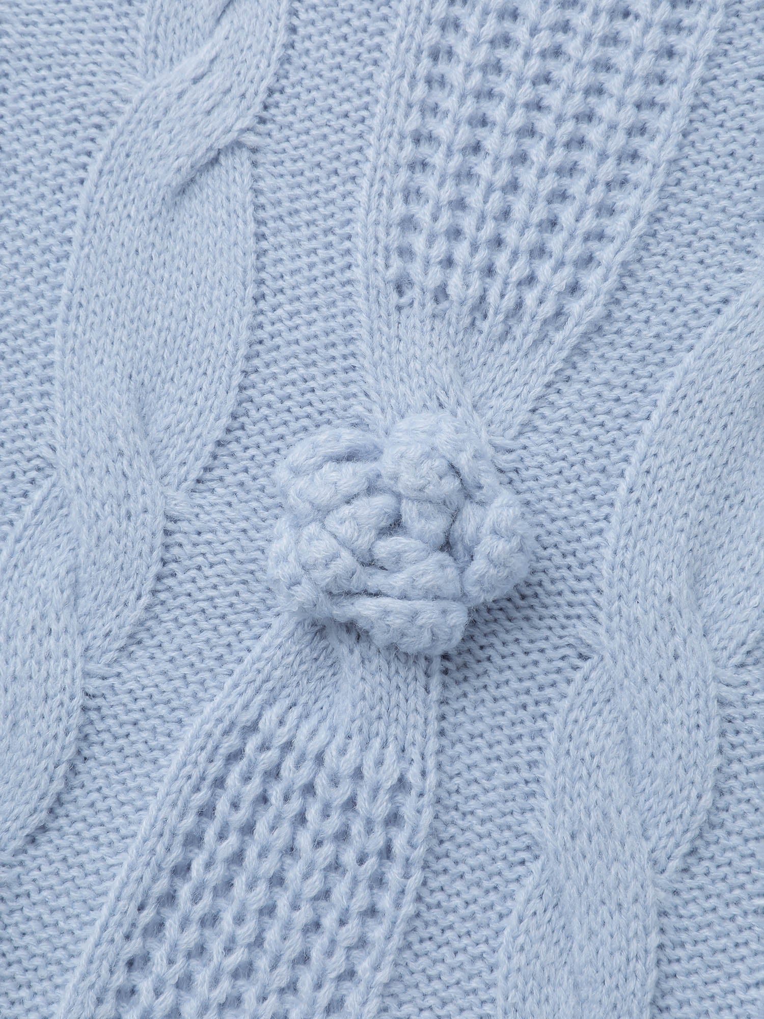 Twisted Texture Hand-Hooked Flowers Pullover - Image 6