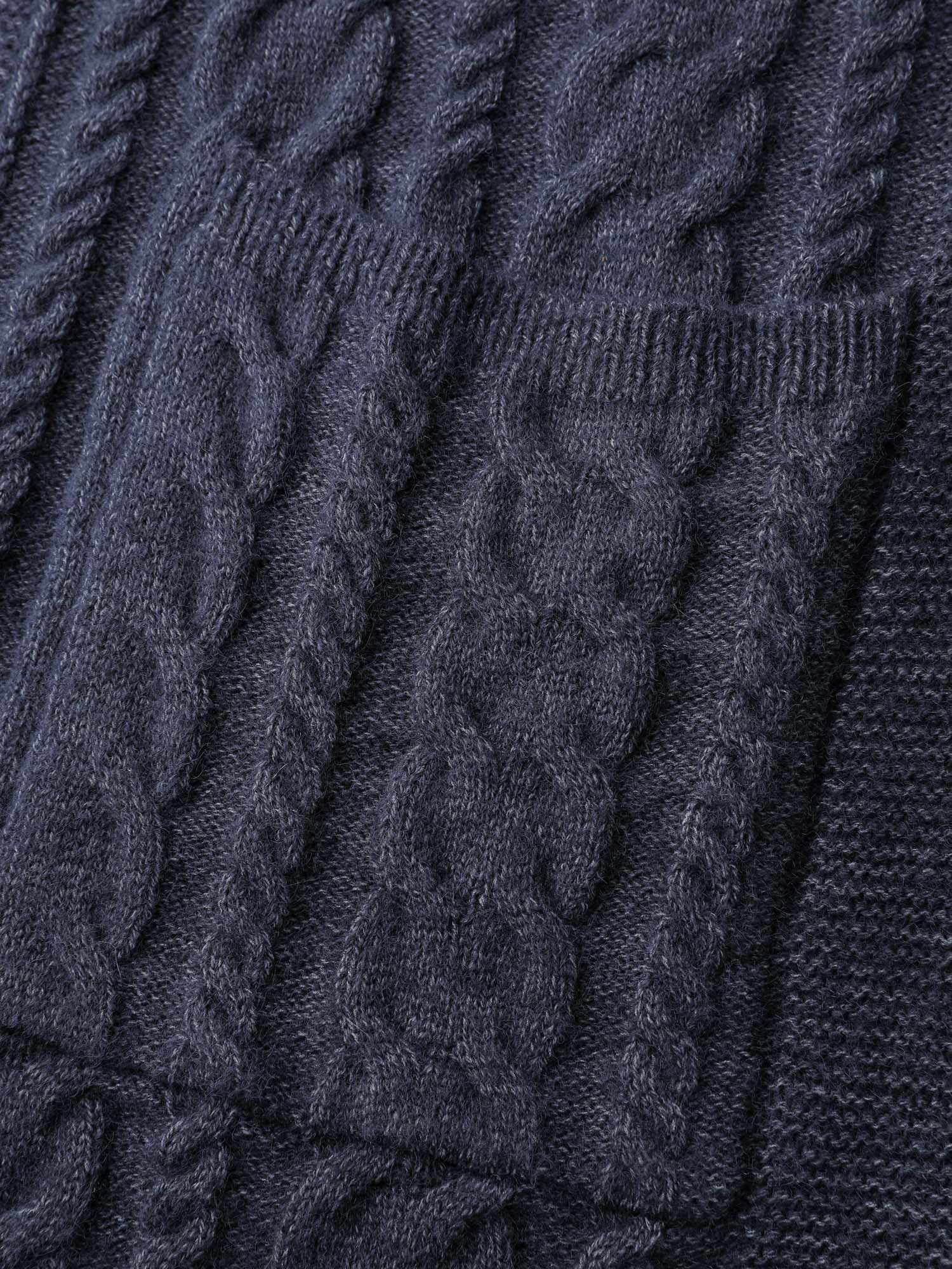 Twisted Texture Pockets Slit Knit Cardigan - Image 5
