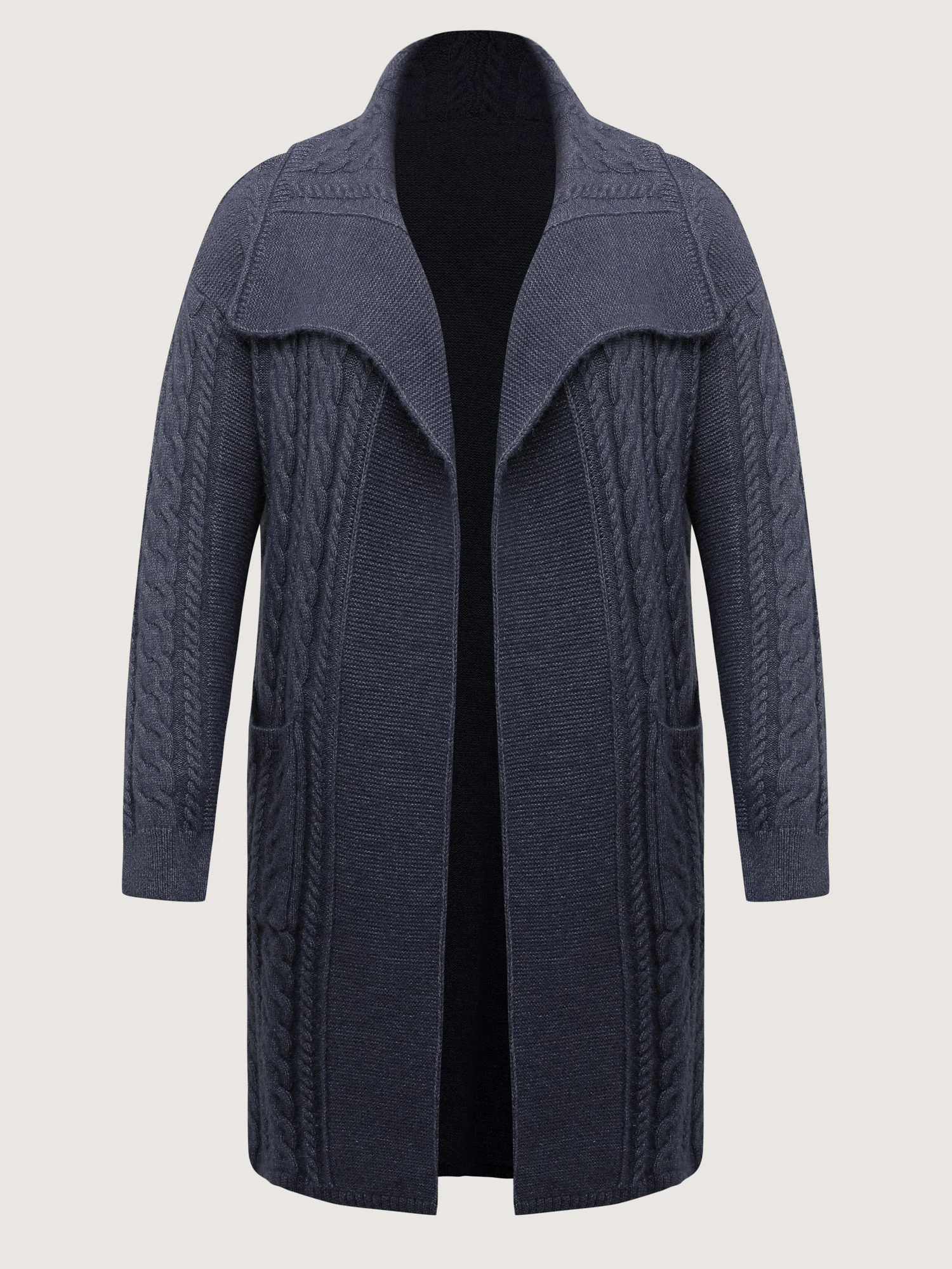 Twisted Texture Pockets Slit Knit Cardigan - Image 7