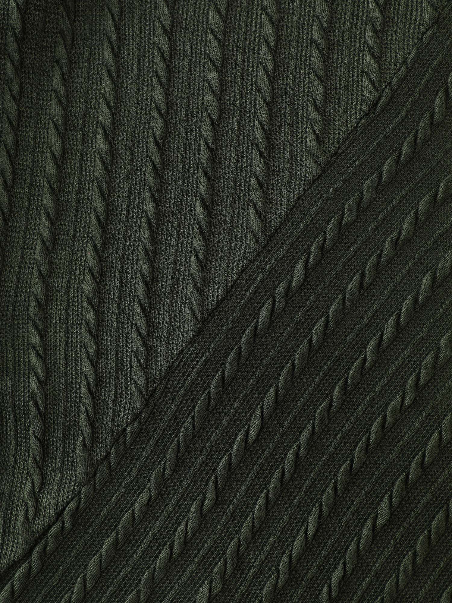 Twisted Texture Turtleneck Curvy Hem Sweatshirt - Image 6