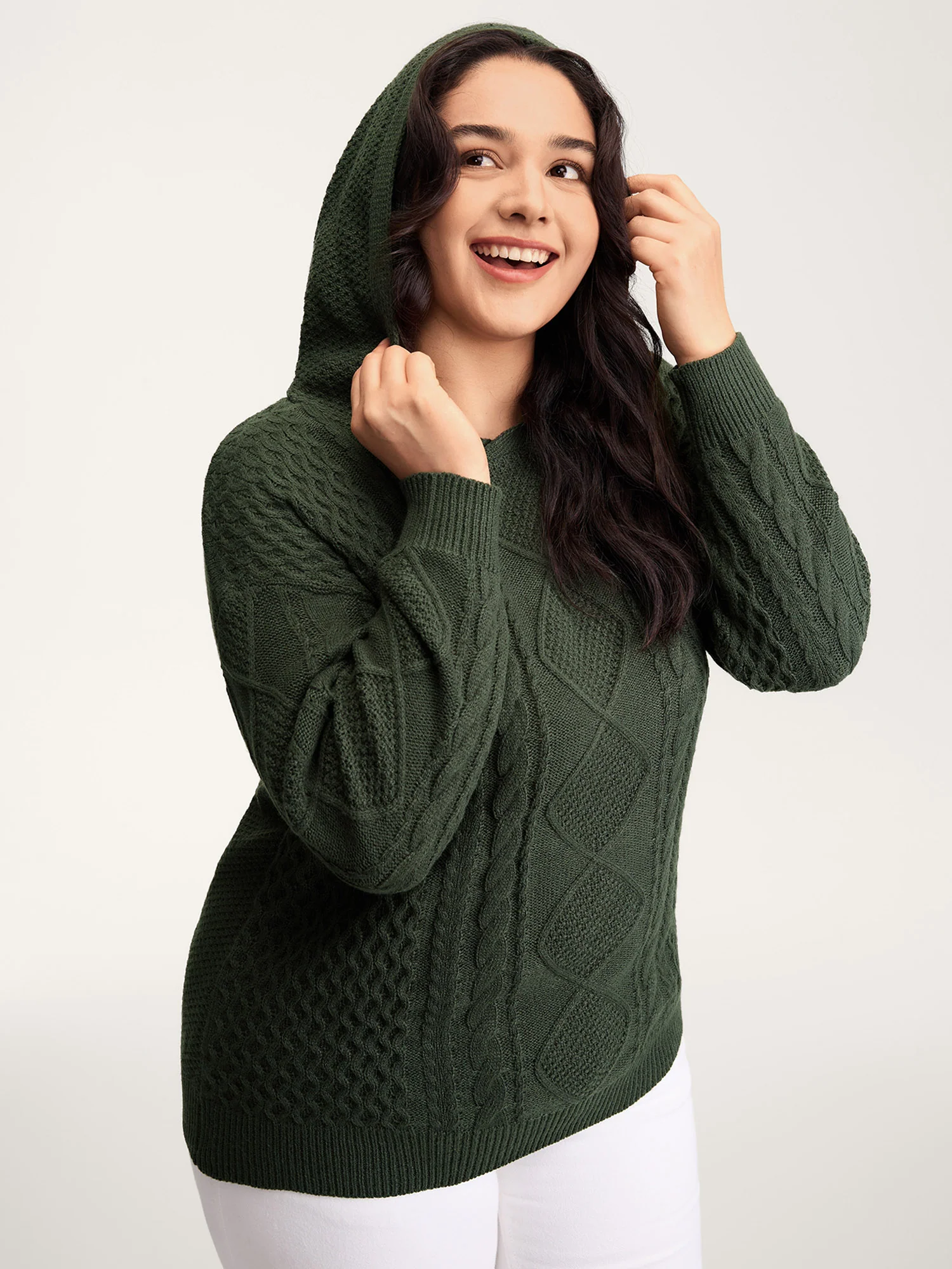 Twisted Textured Hooded Pullover - Image 2