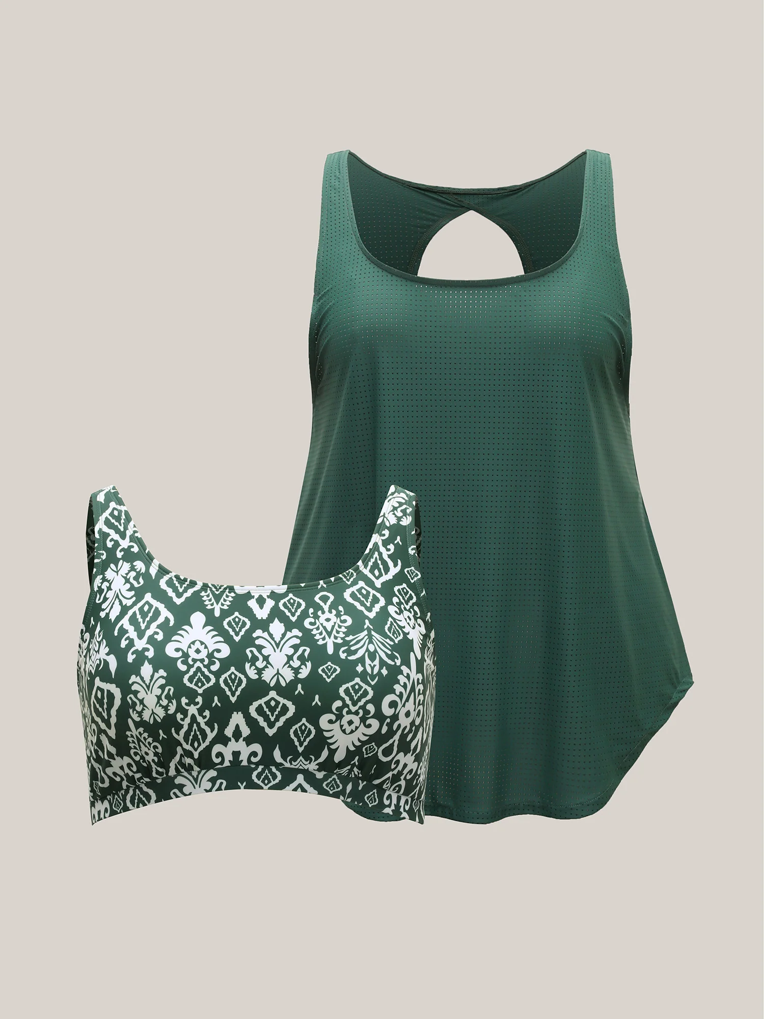 Two-Piece Boho Print Swim Top - Image 11