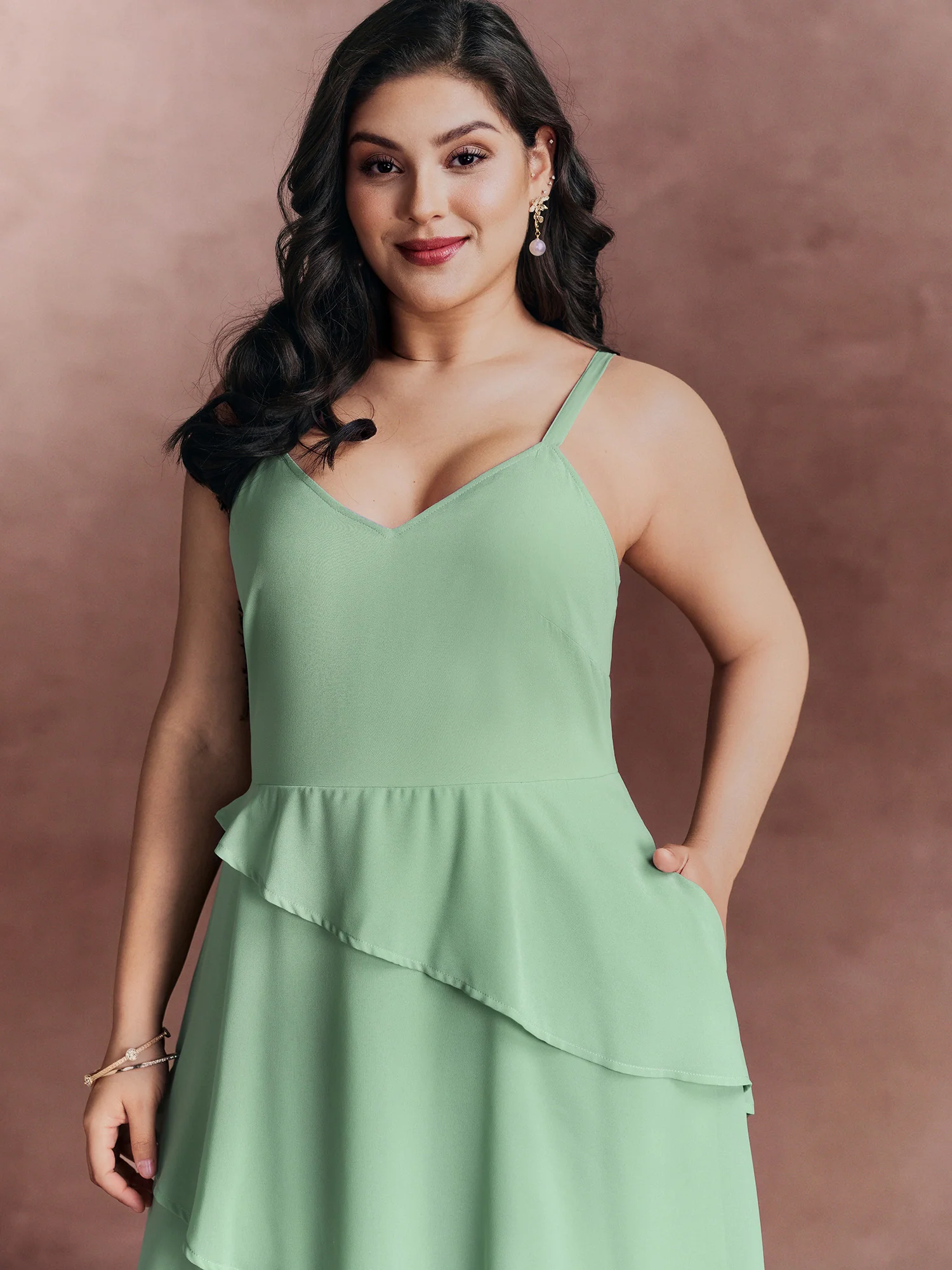 Two-Piece Charm Tiered Ruffled Hem Maxi Dress - Image 2