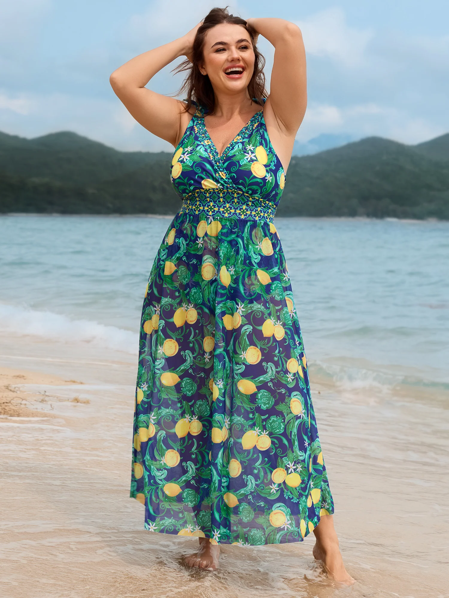 Two-Piece Citrus Print Sarong Swimsuit - Image 15
