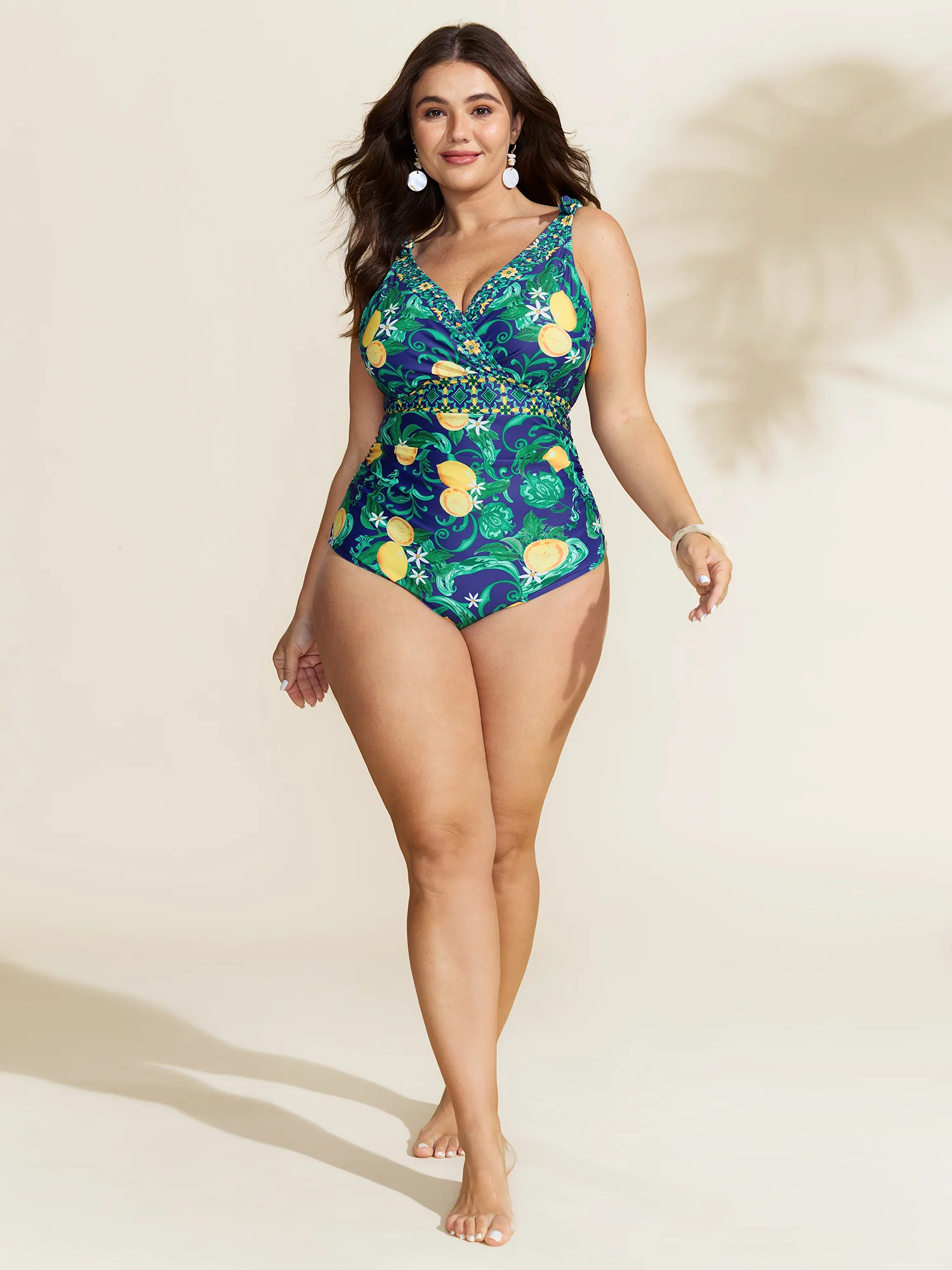 Two-Piece Citrus Print Sarong Swimsuit - Image 16