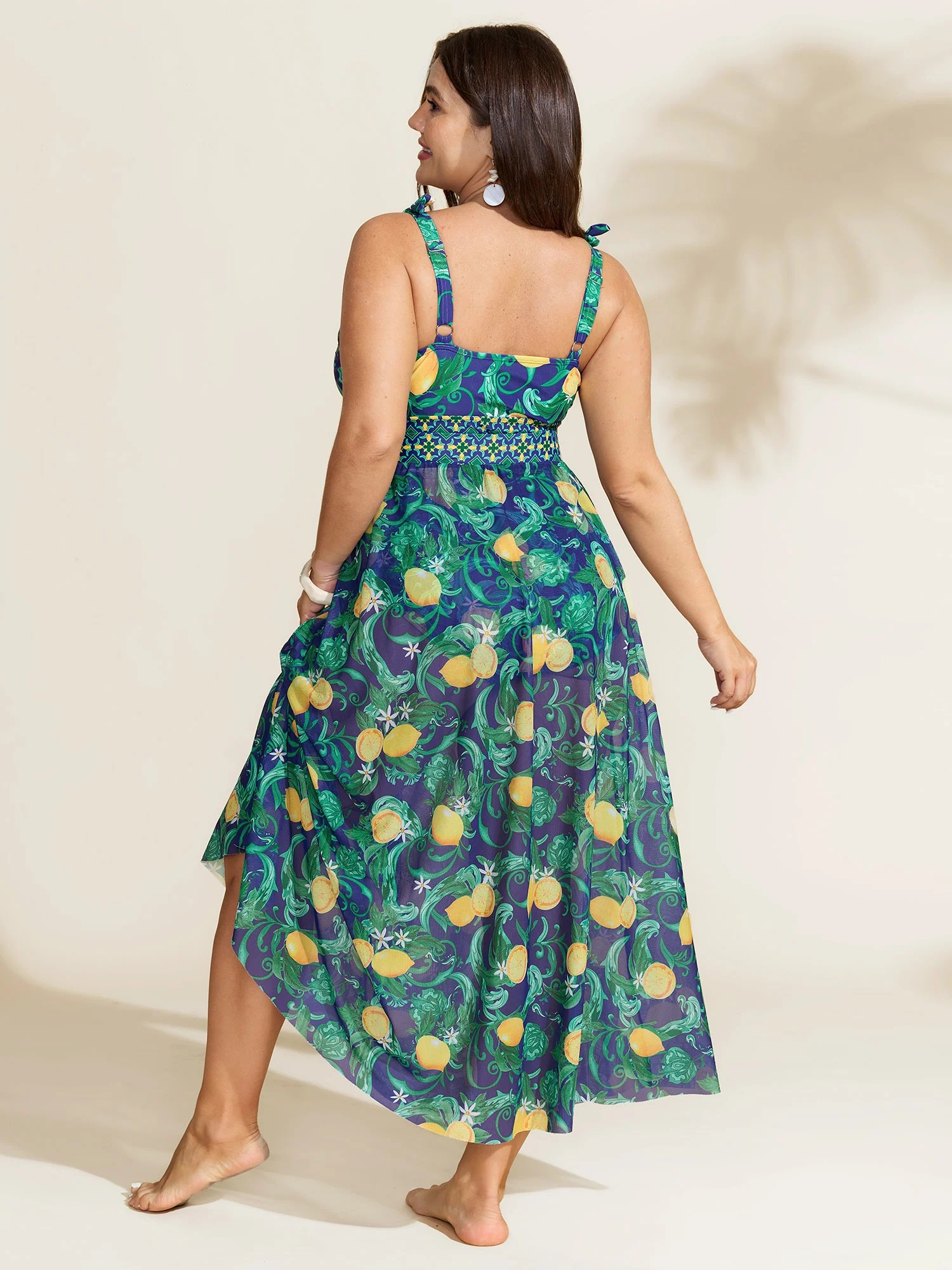 Two-Piece Citrus Print Sarong Swimsuit - Image 19