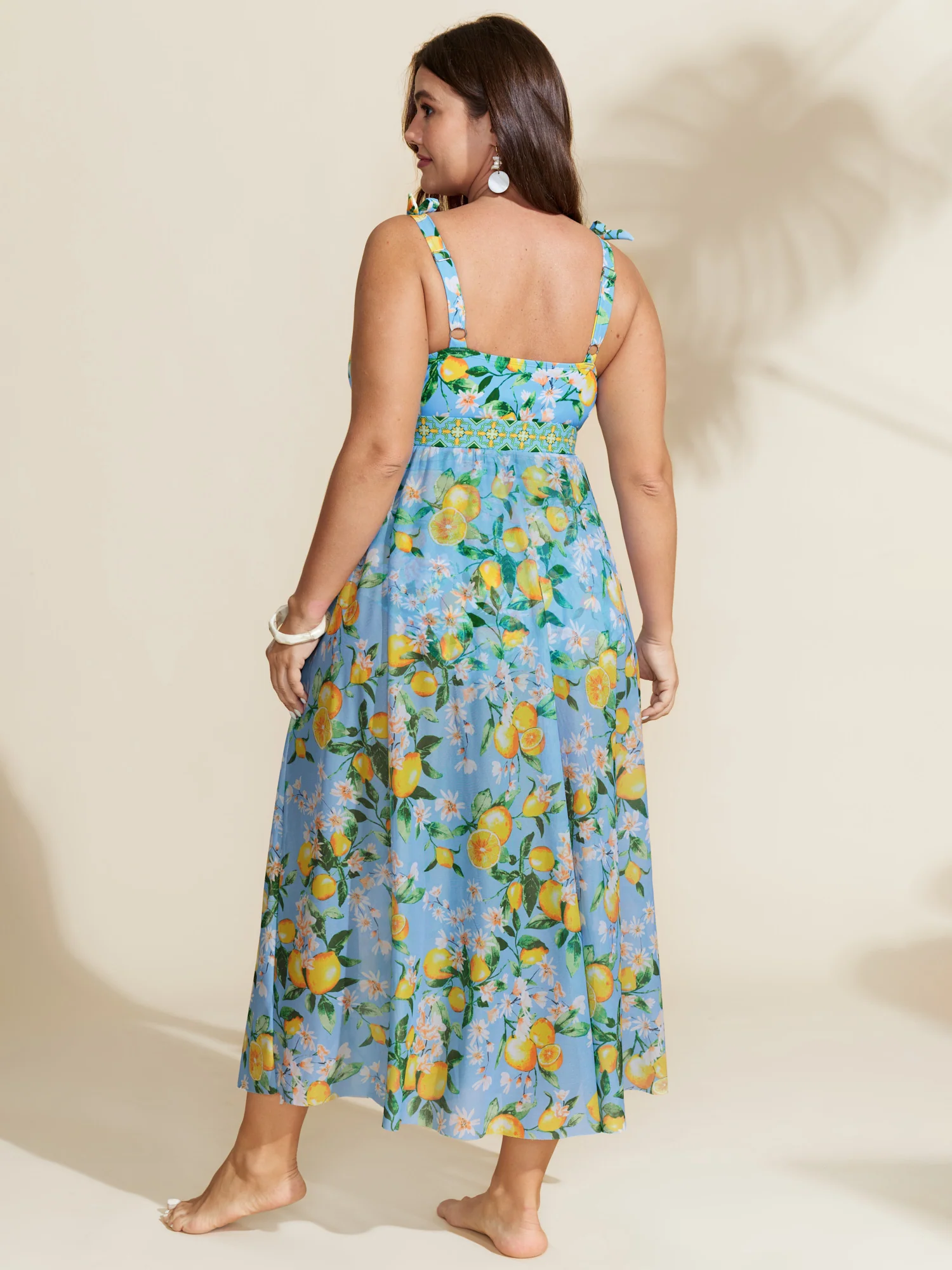 Two-Piece Citrus Print Sarong Swimsuit - Image 31