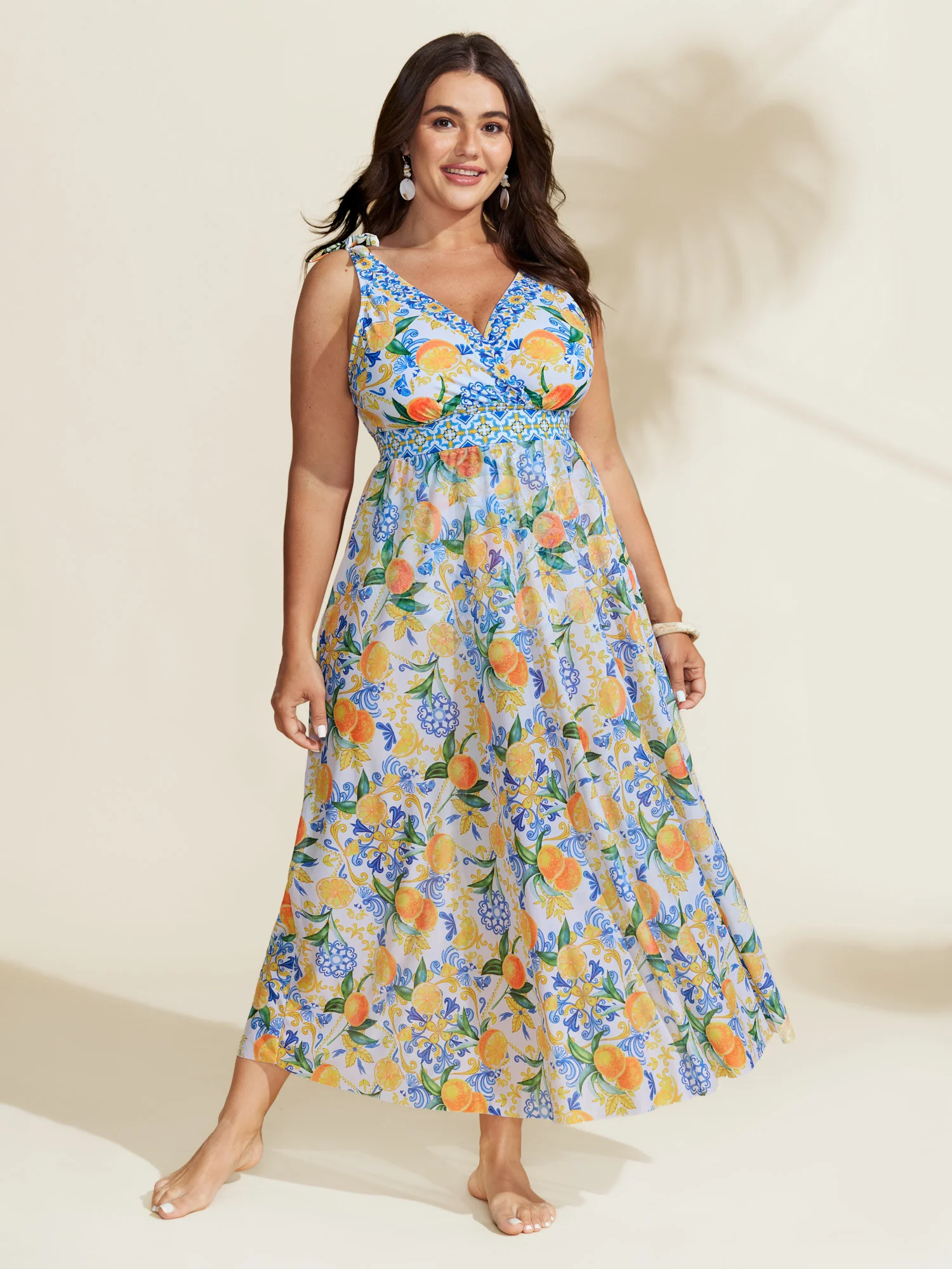 Two-Piece Citrus Print Sarong Swimsuit - Image 34